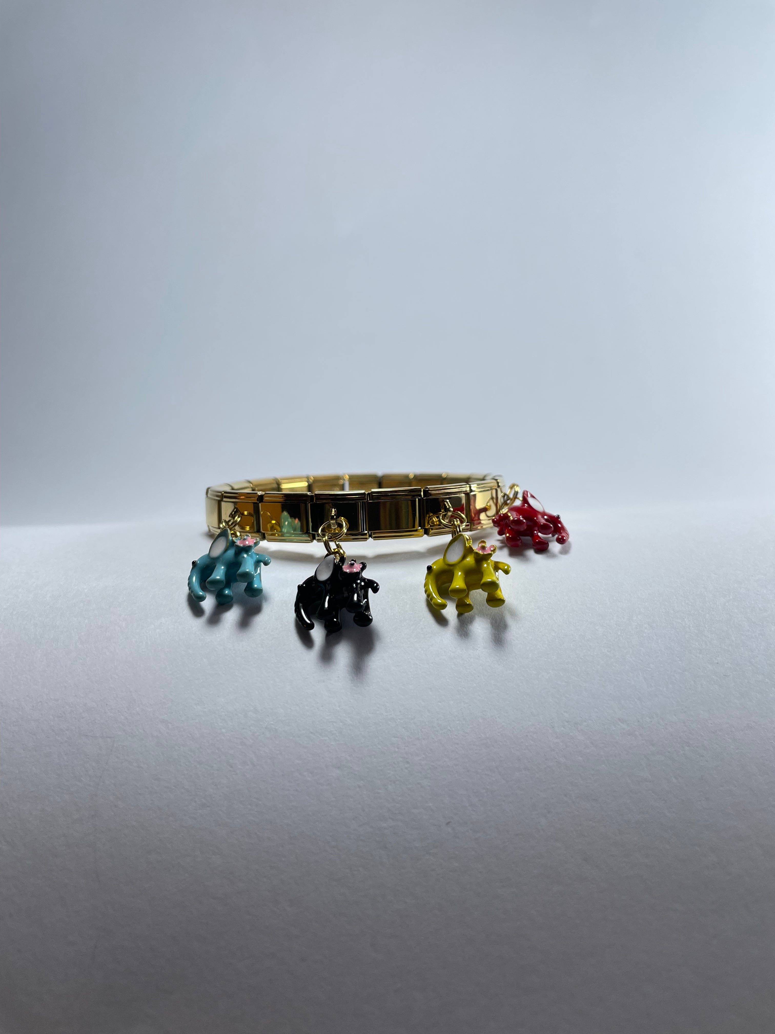 Colorful Kitty Gold Charm Bracelet