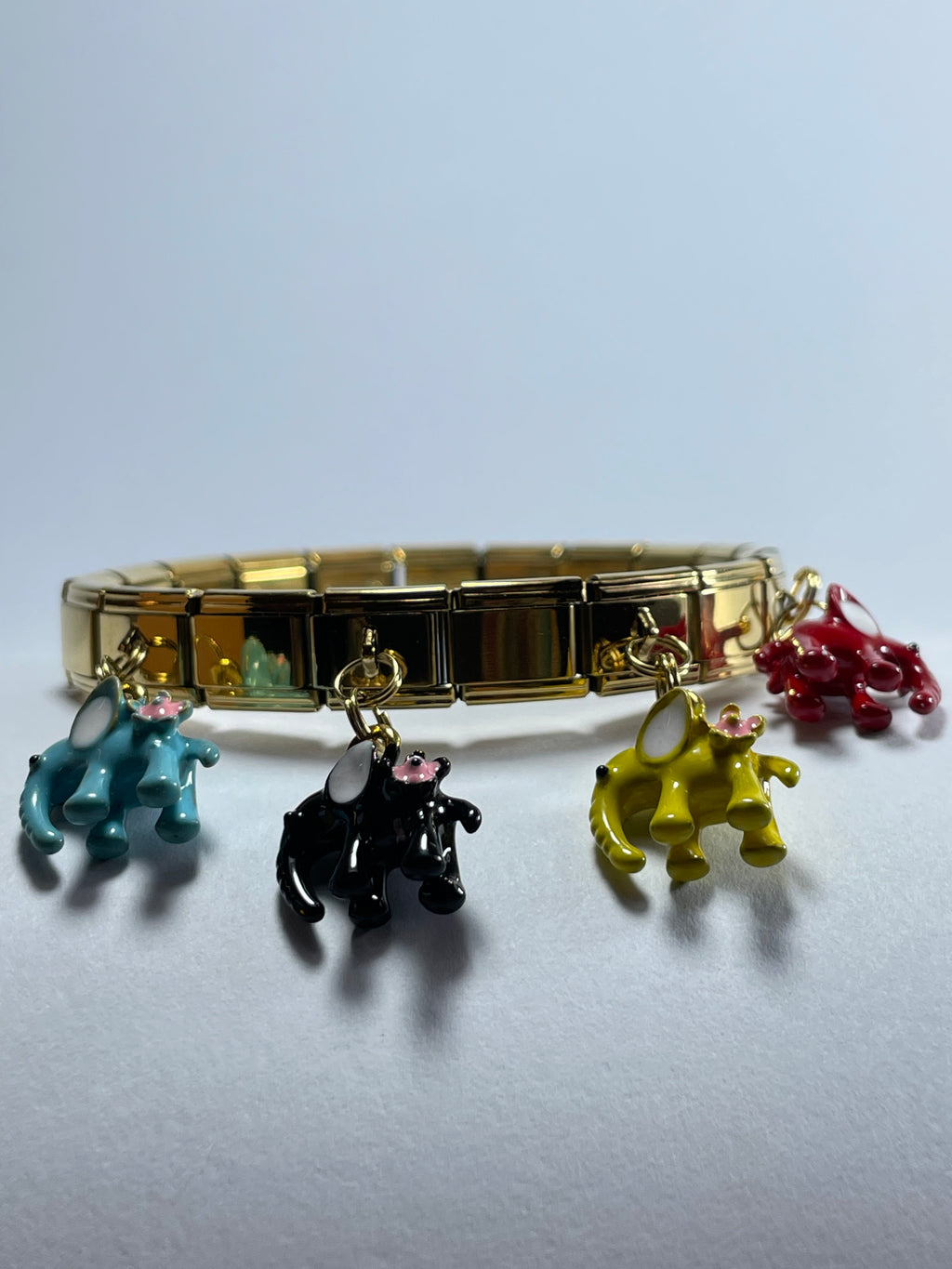 Colorful Kitty Gold Charm Bracelet