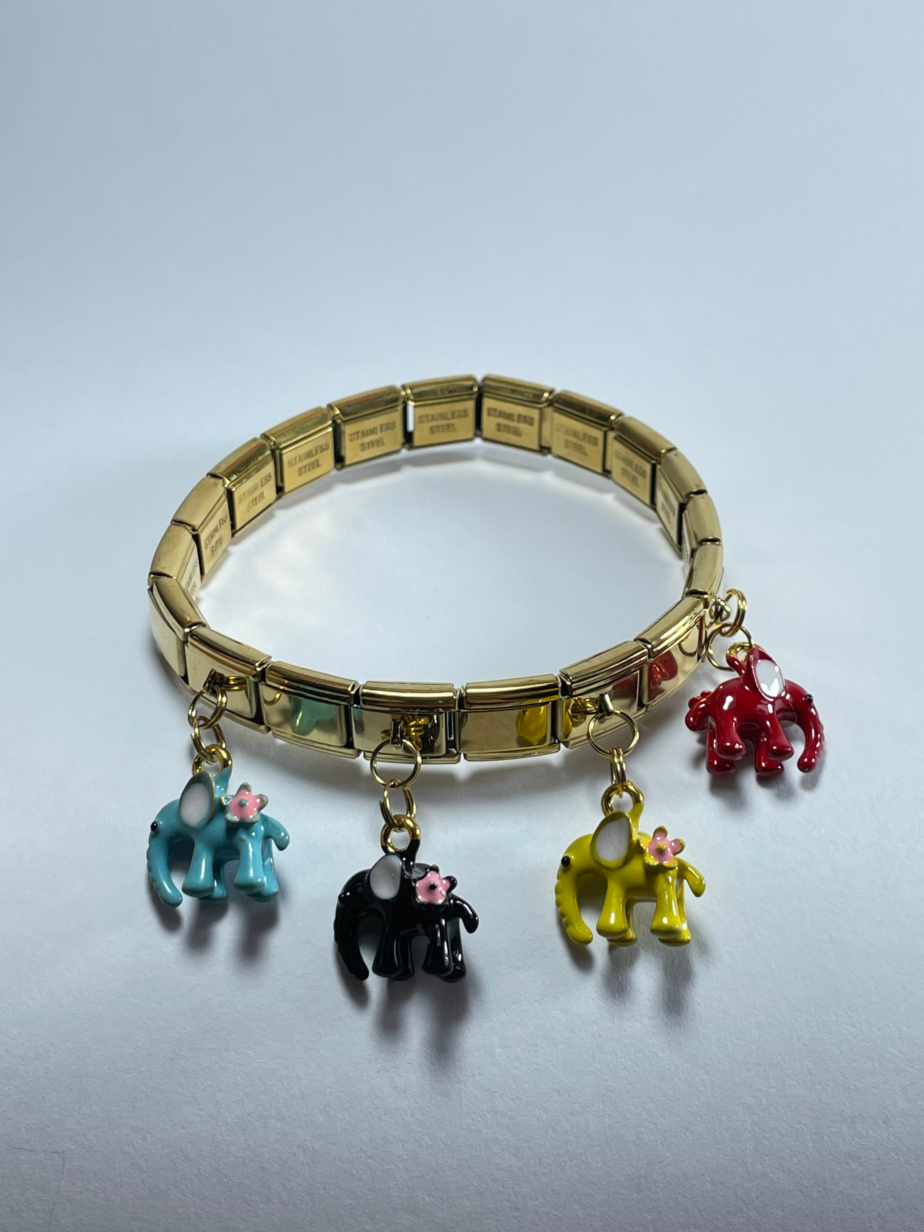 Colorful Kitty Gold Charm Bracelet