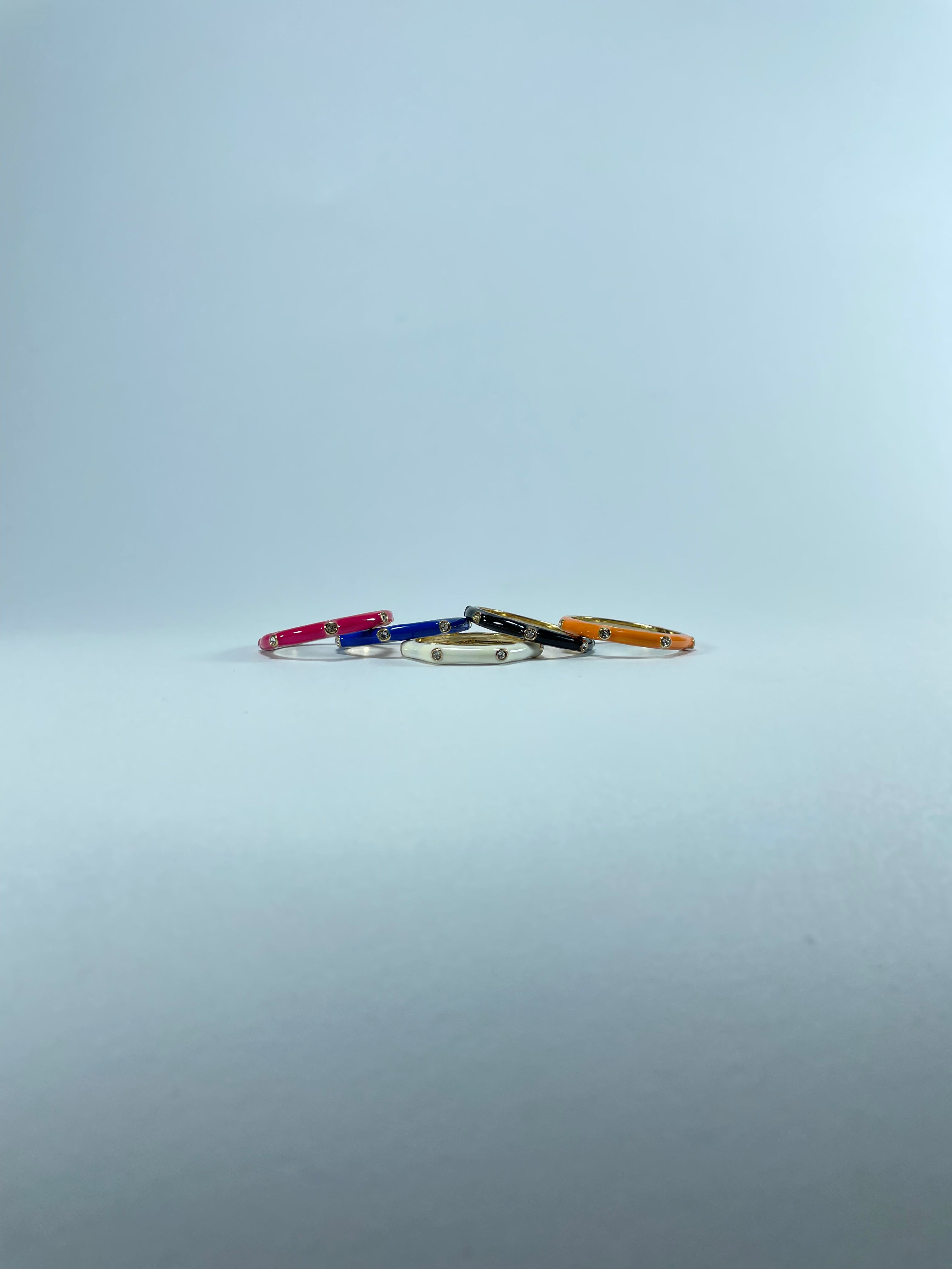 Colourful Enamel Stacking Rings