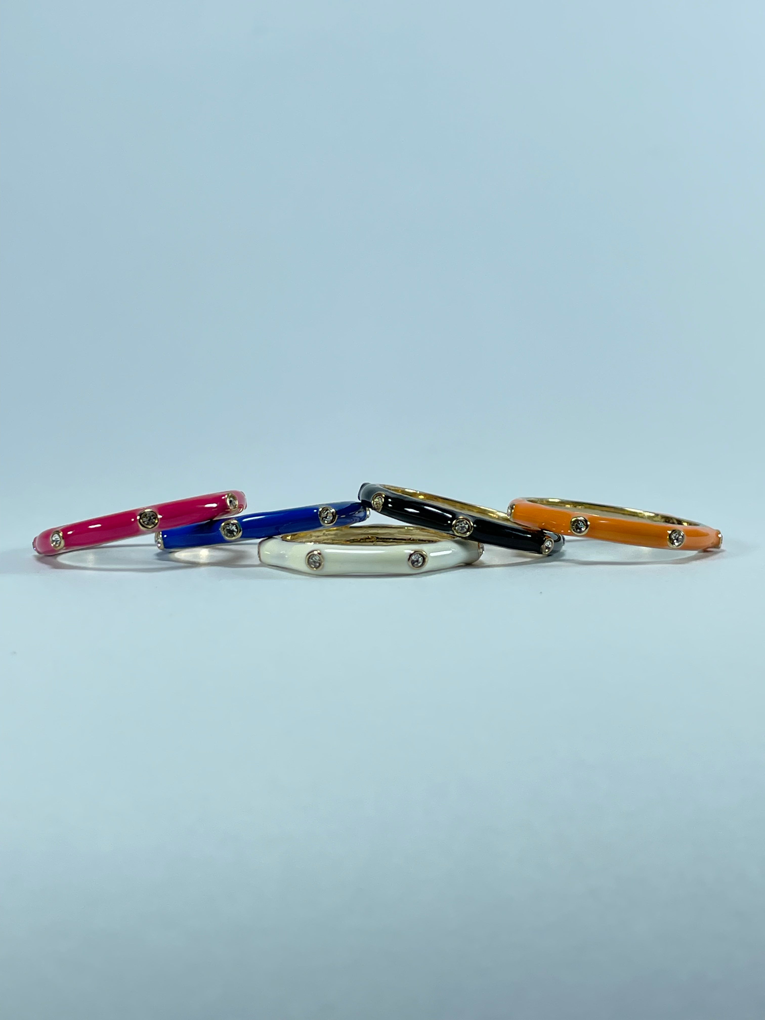 Colourful Enamel Stacking Rings