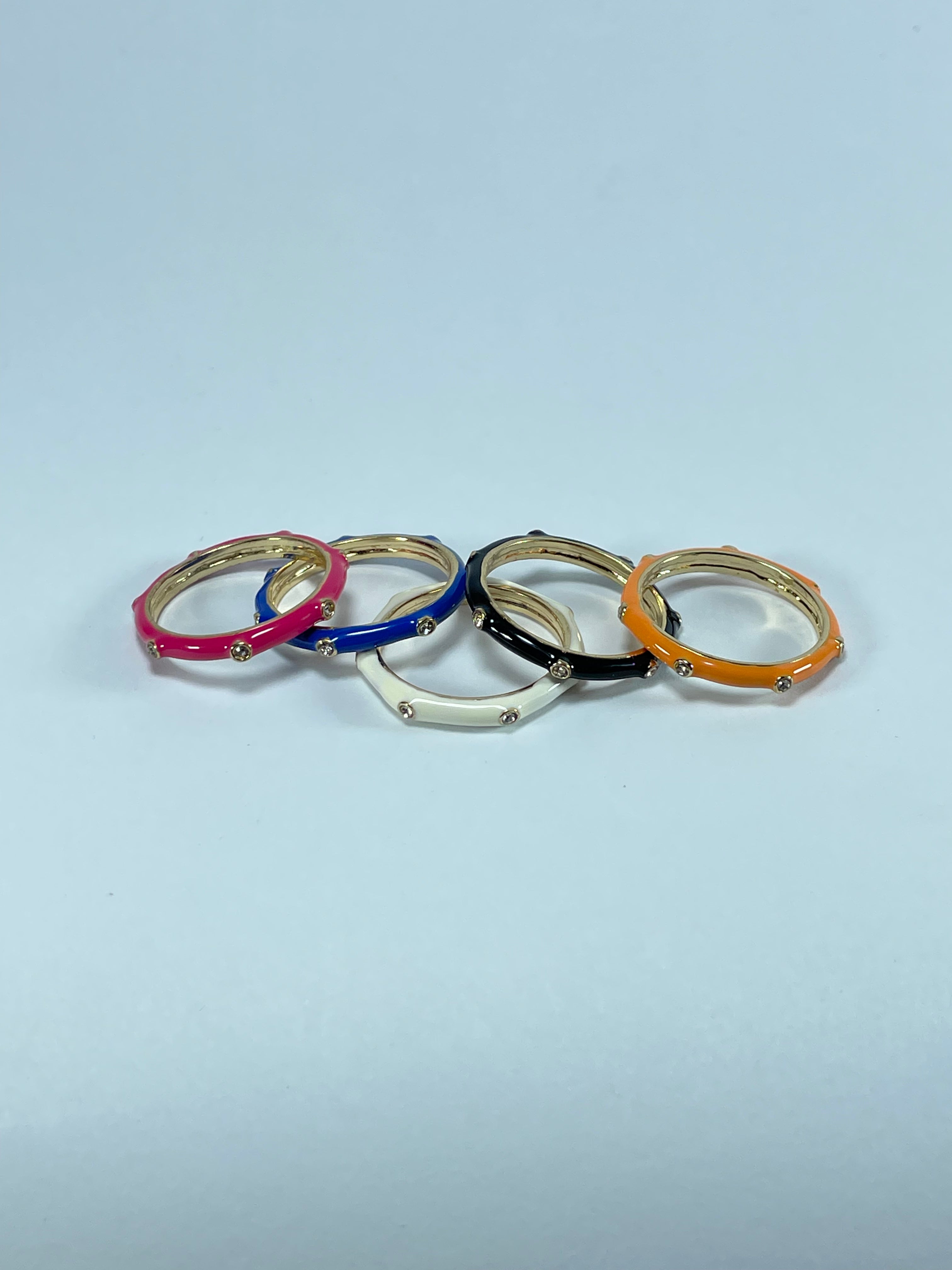 Colourful Enamel Stacking Rings