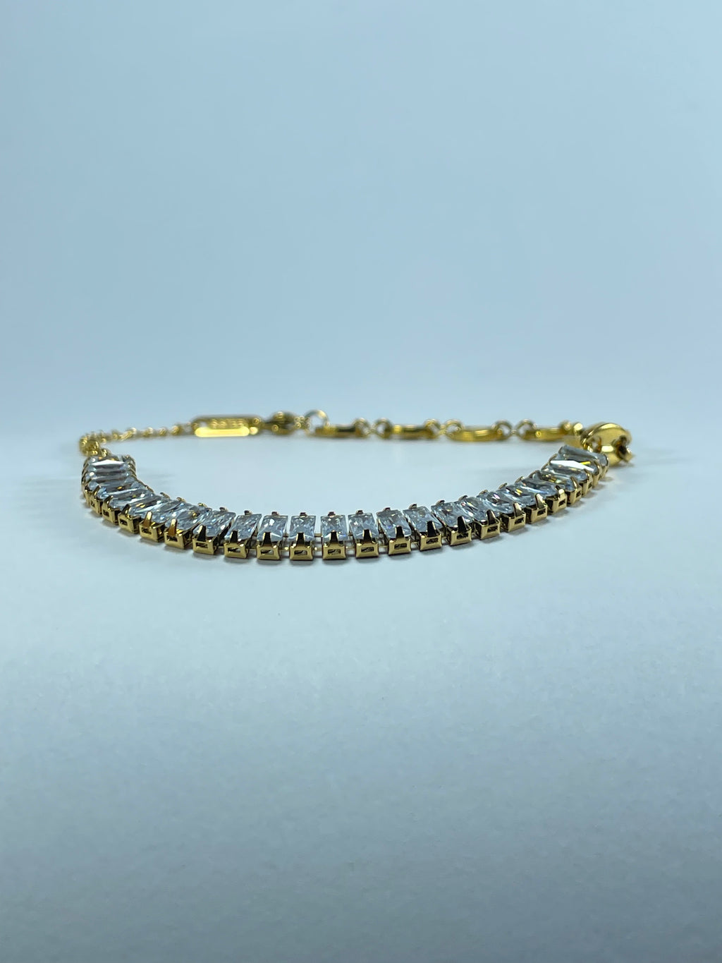 Baguette Crystal Gold Chain Bracelet