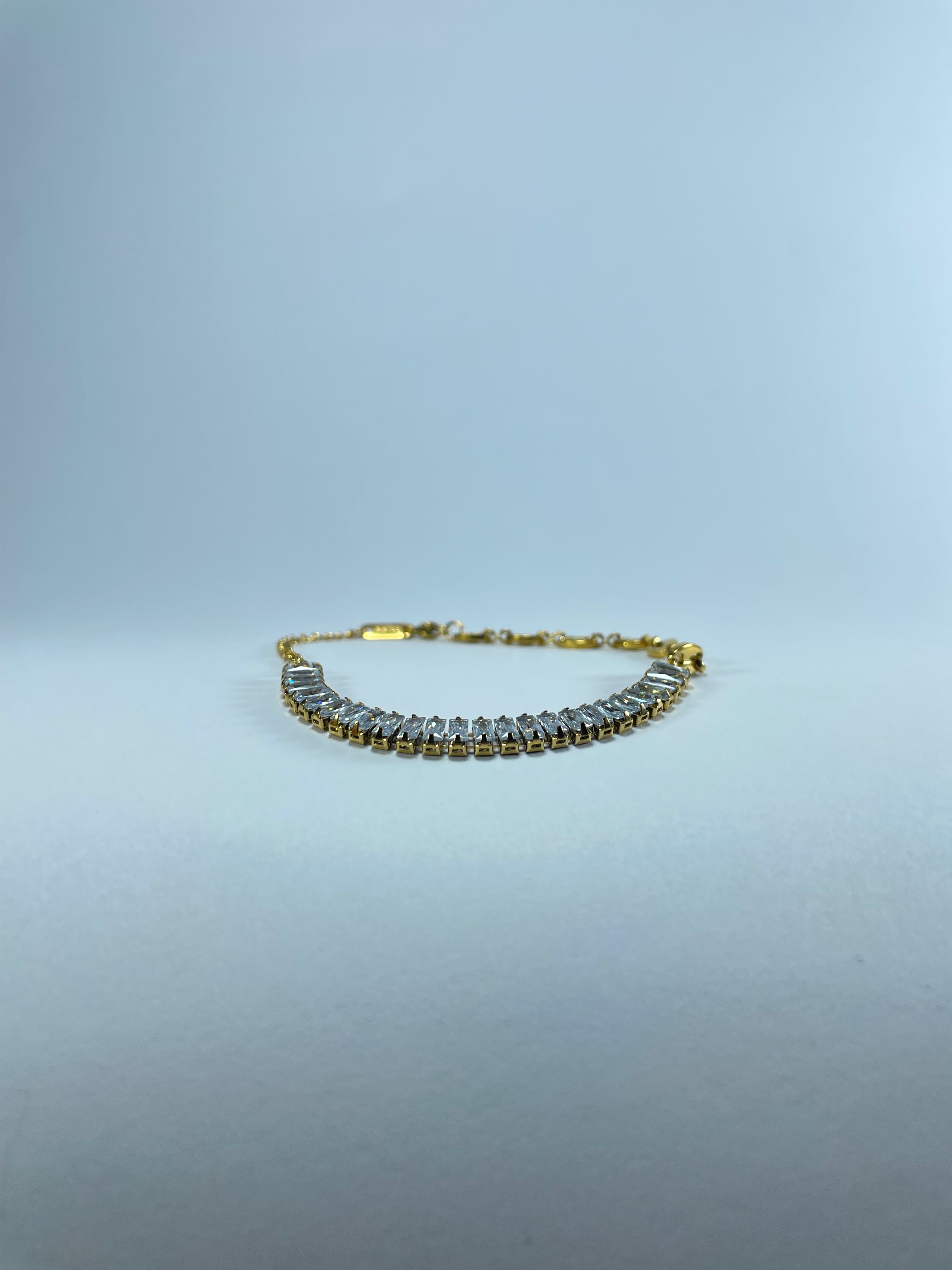 Baguette Crystal Gold Chain Bracelet