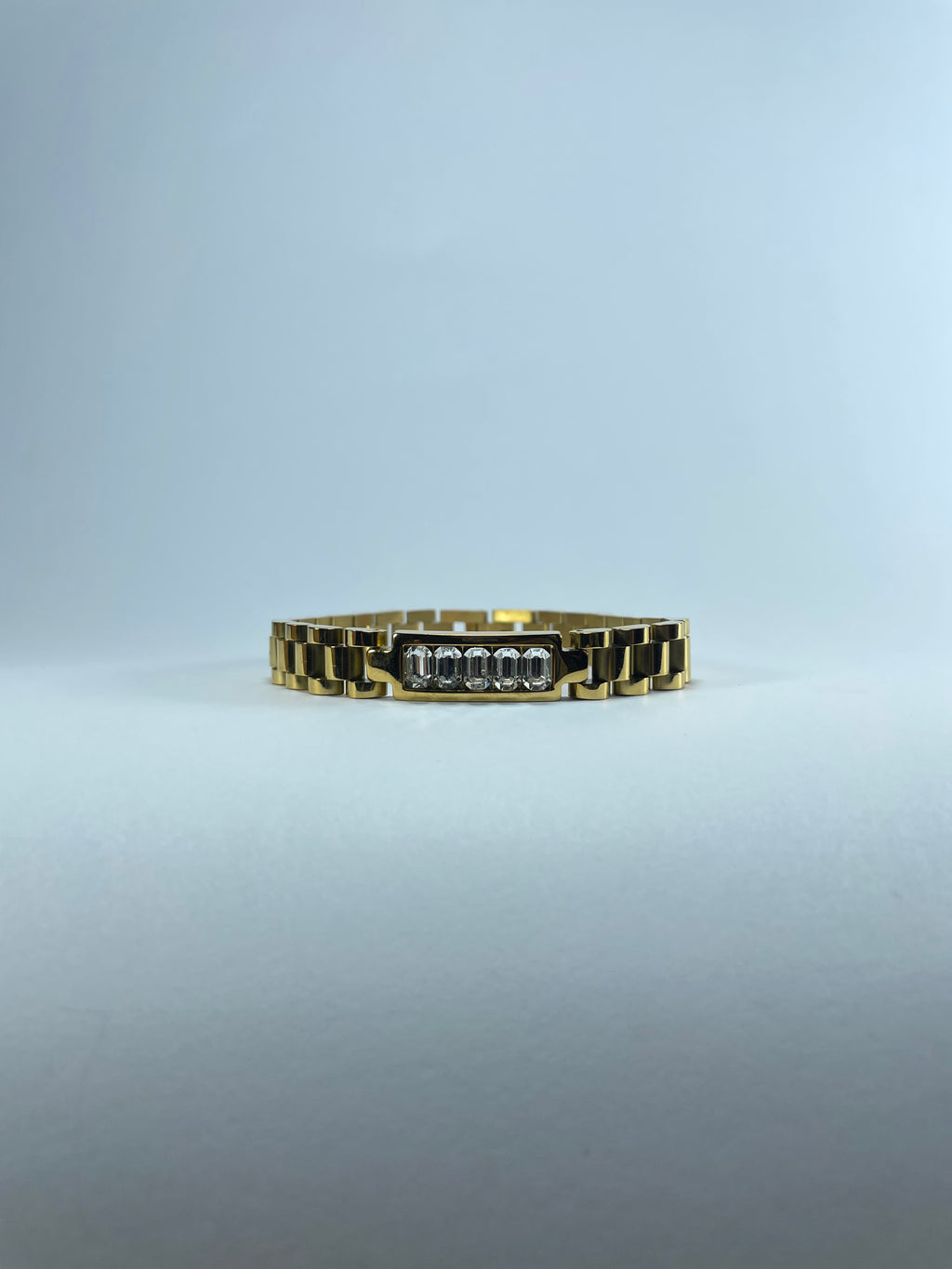 Gold Link Stone Bracelet