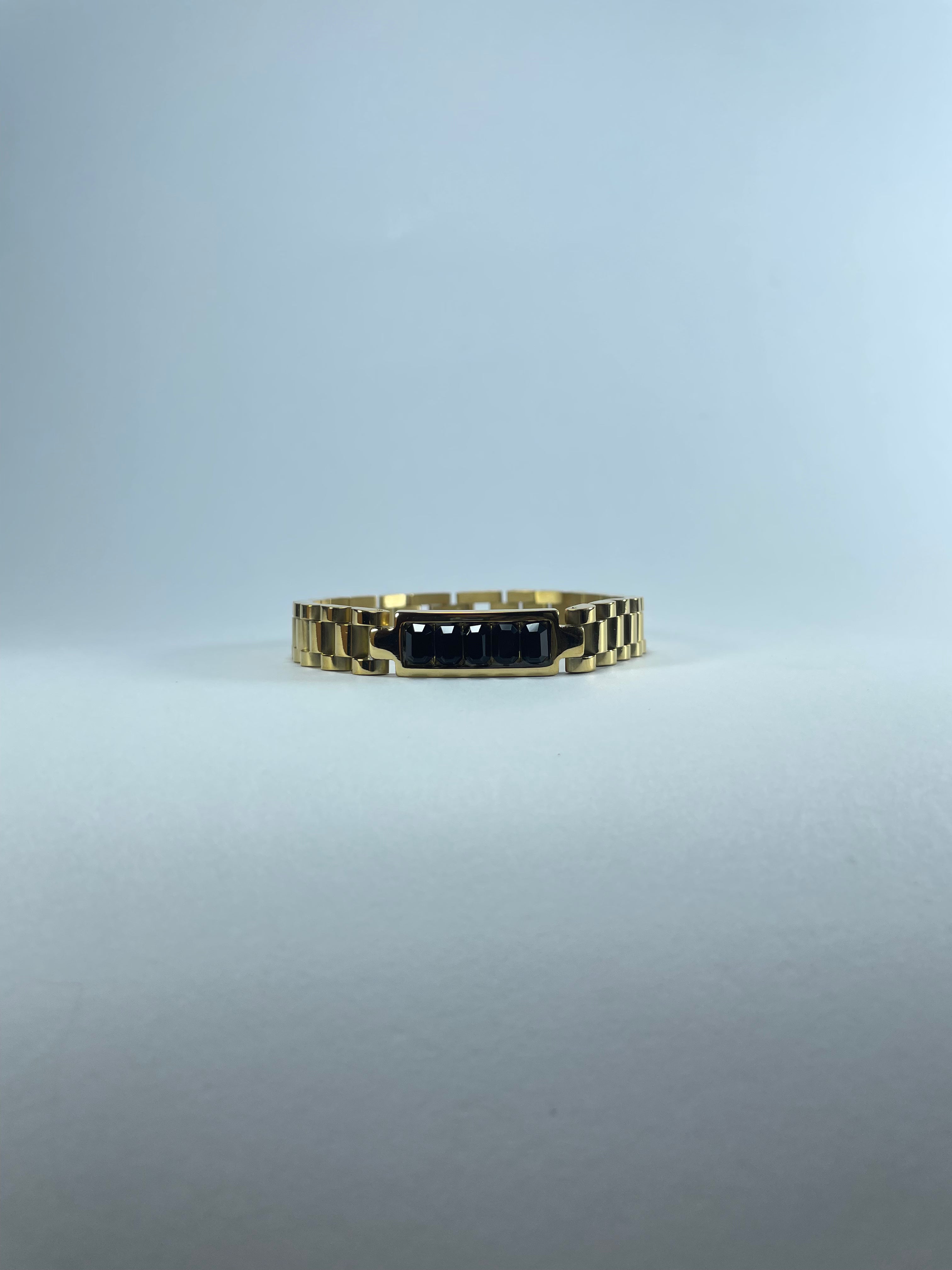 Gold Link Stone Bracelet