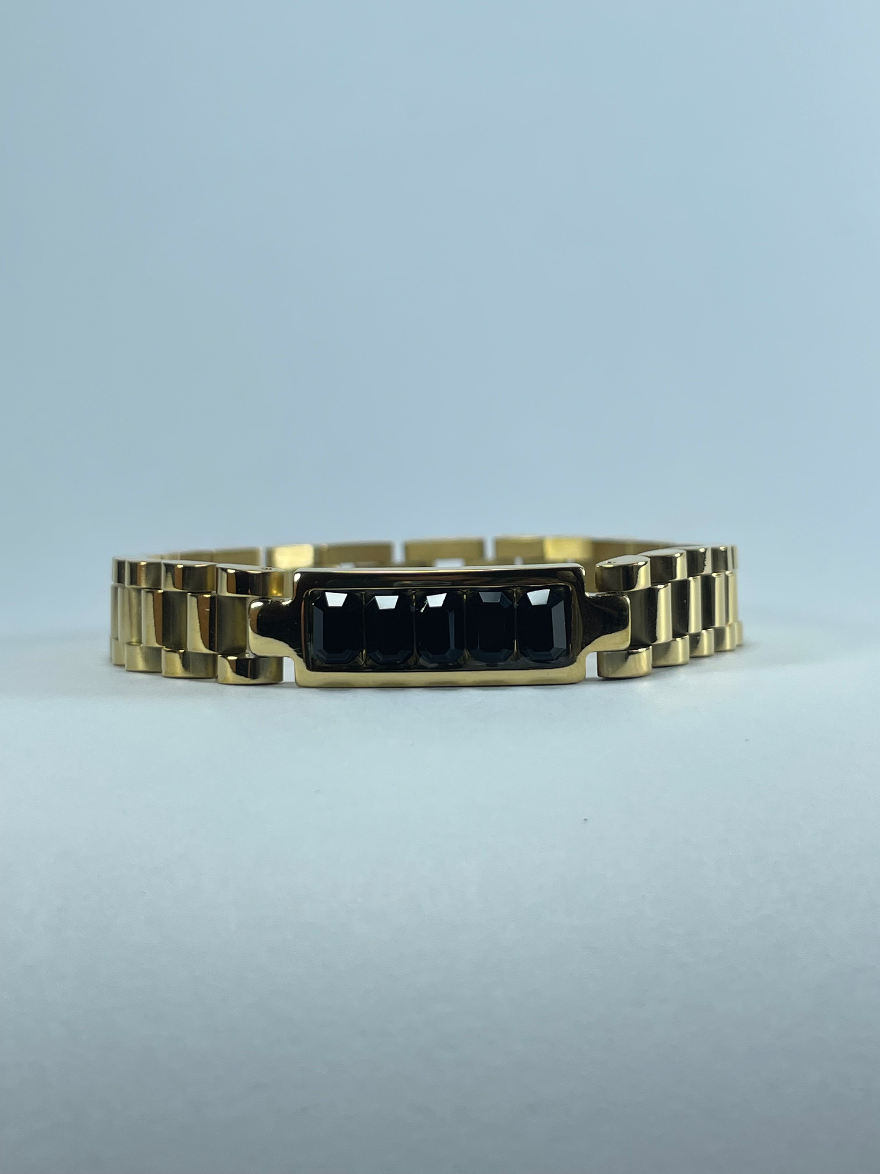 Gold Link Stone Bracelet