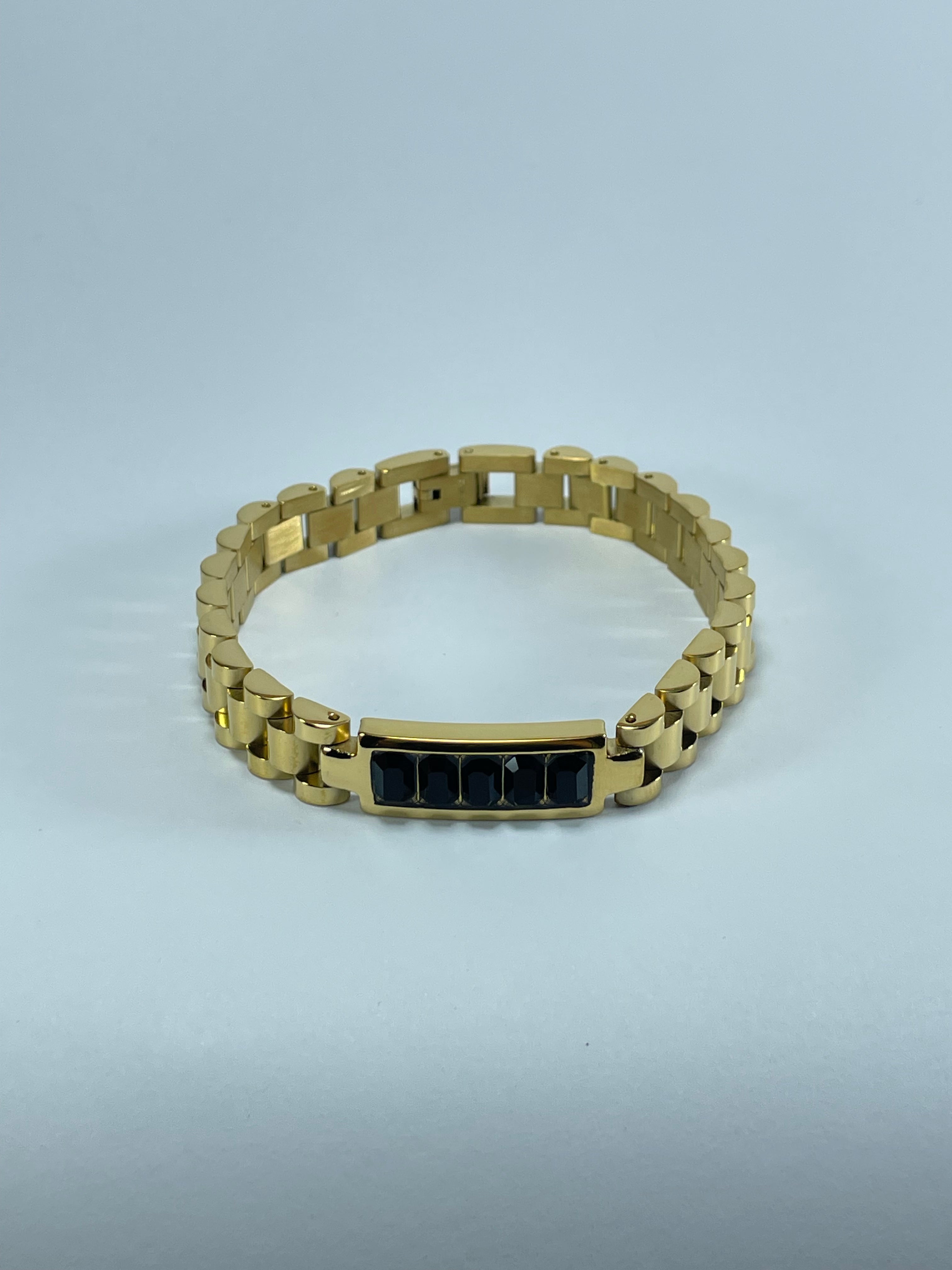 Gold Link Stone Bracelet