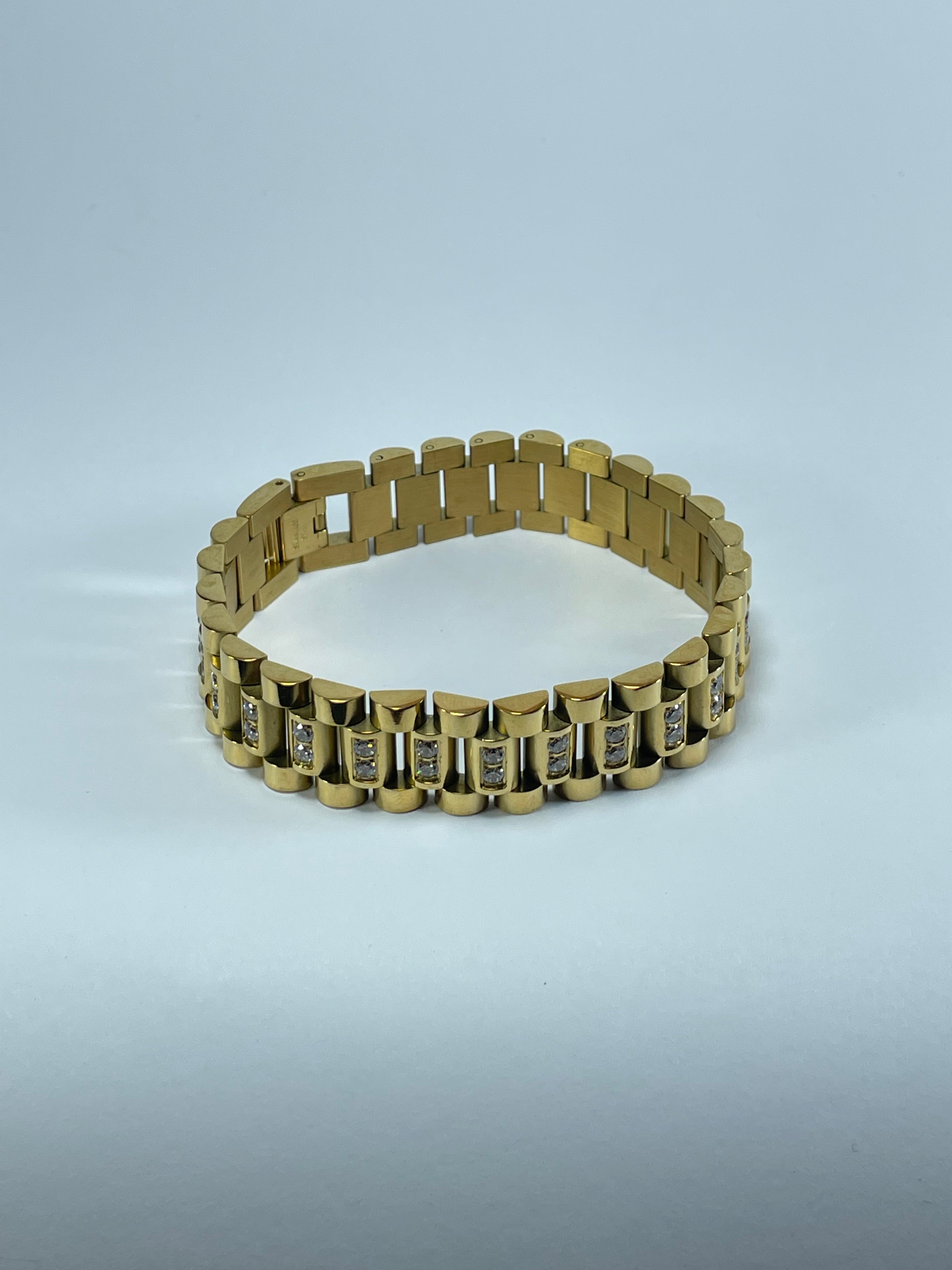 Gold Crystal Link Bracelet