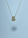 Gold Pave Initial Necklace