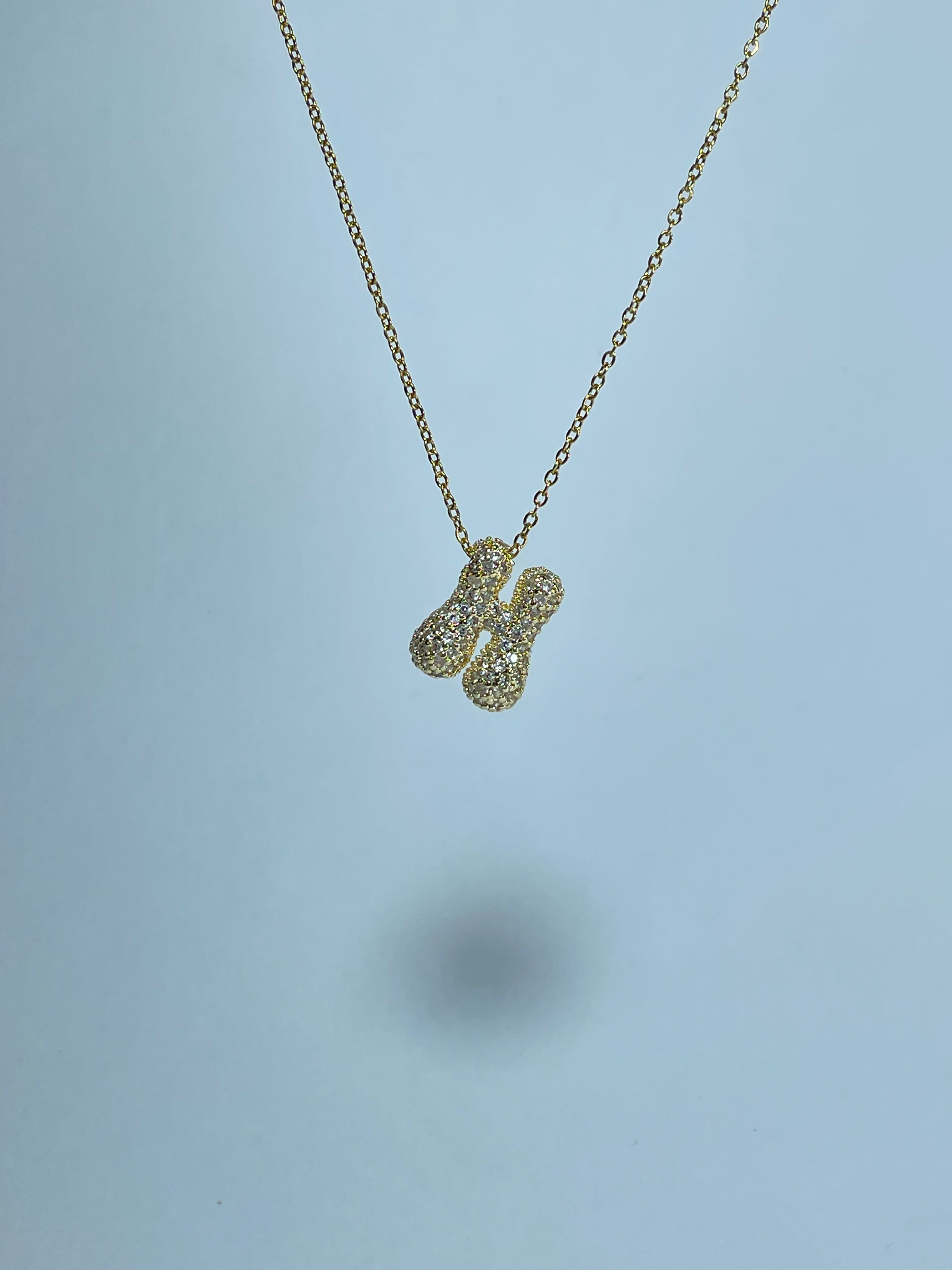 Gold Pave Initial Necklace