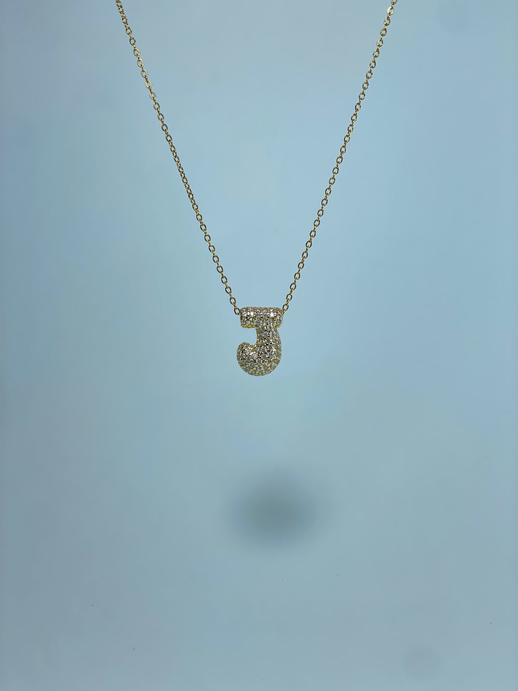 Gold Pave Initial Necklace