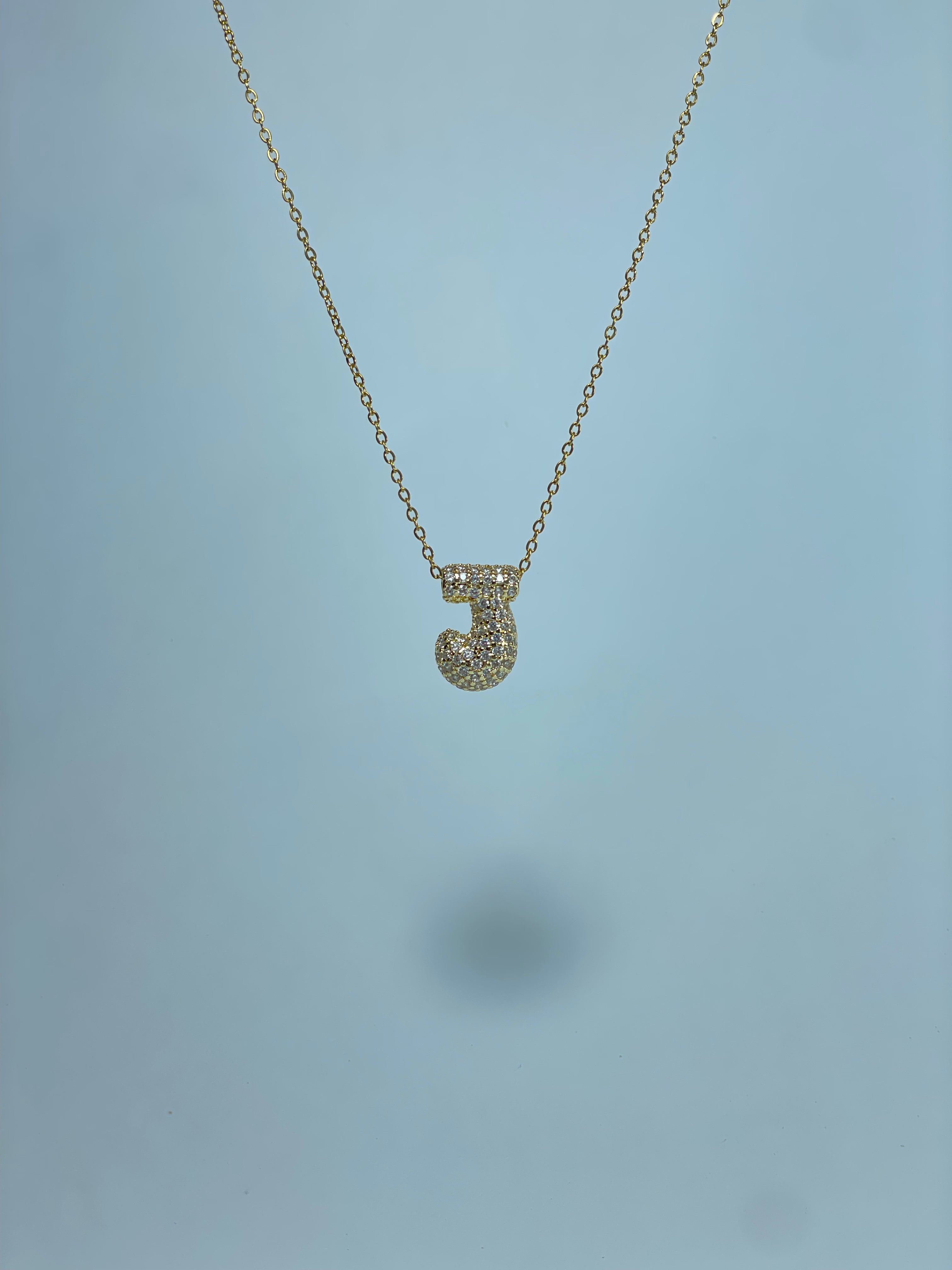Gold Pave Initial Necklace