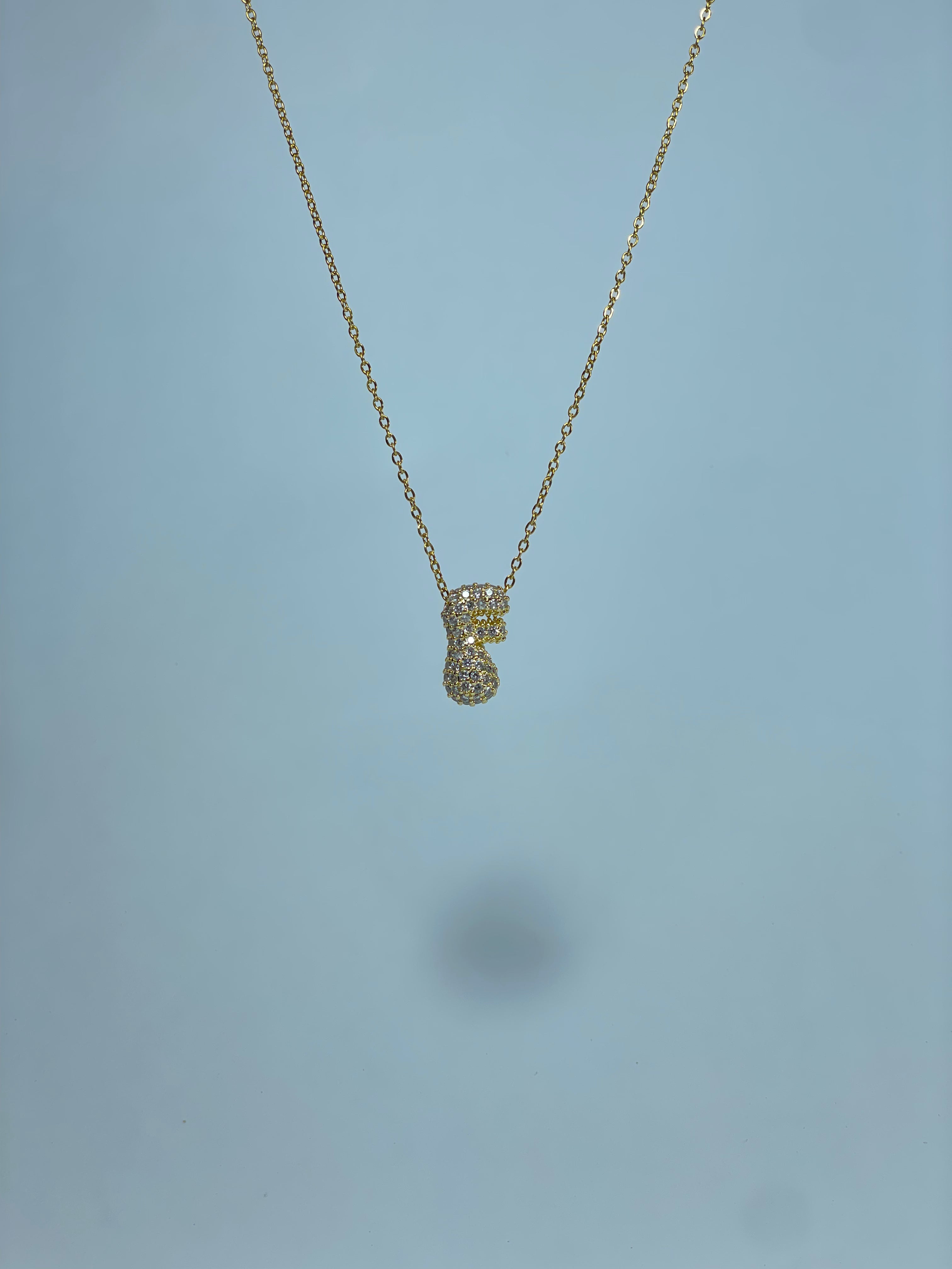 Gold Pave Initial Necklace