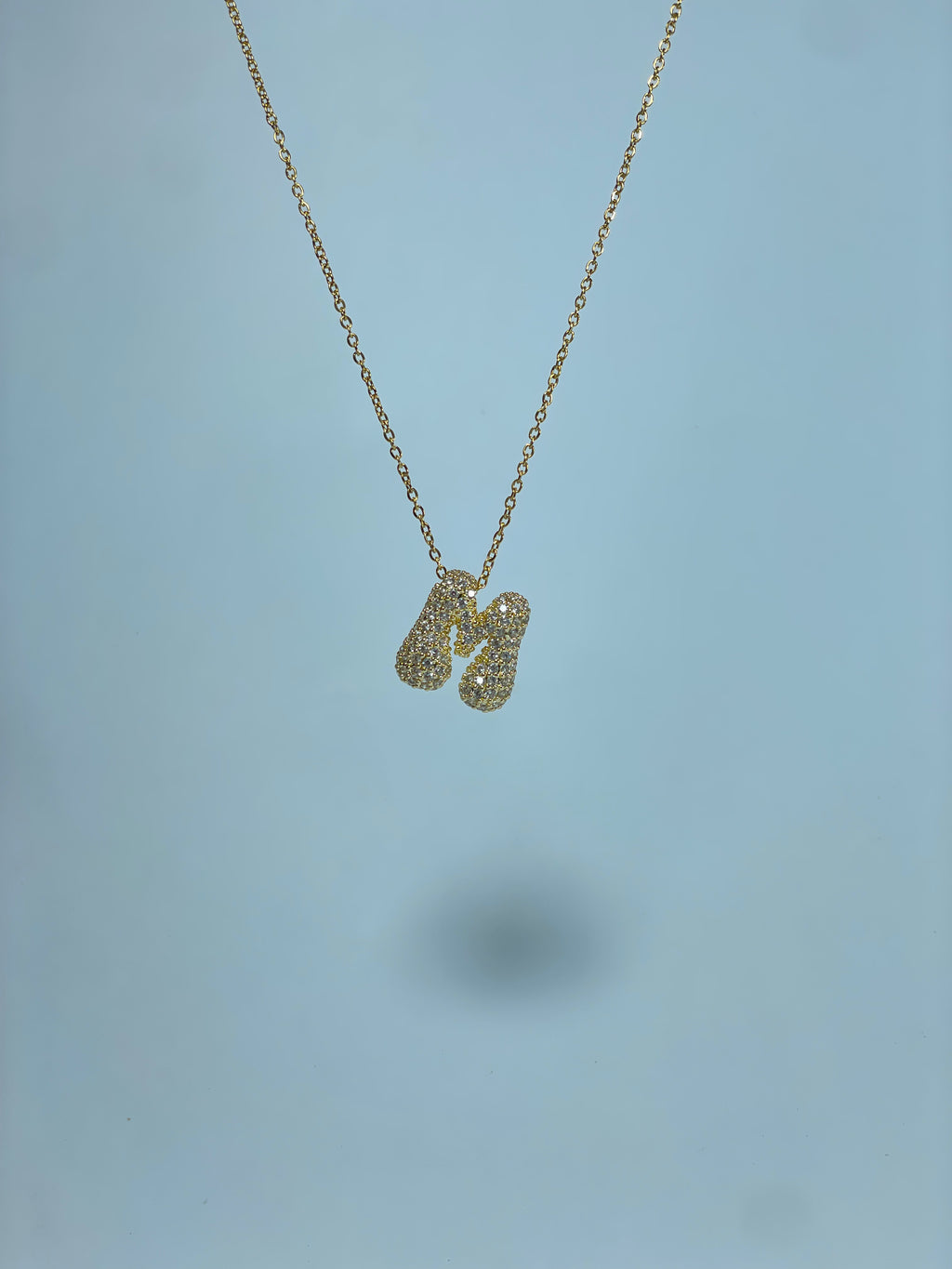 Gold Pave Initial Necklace