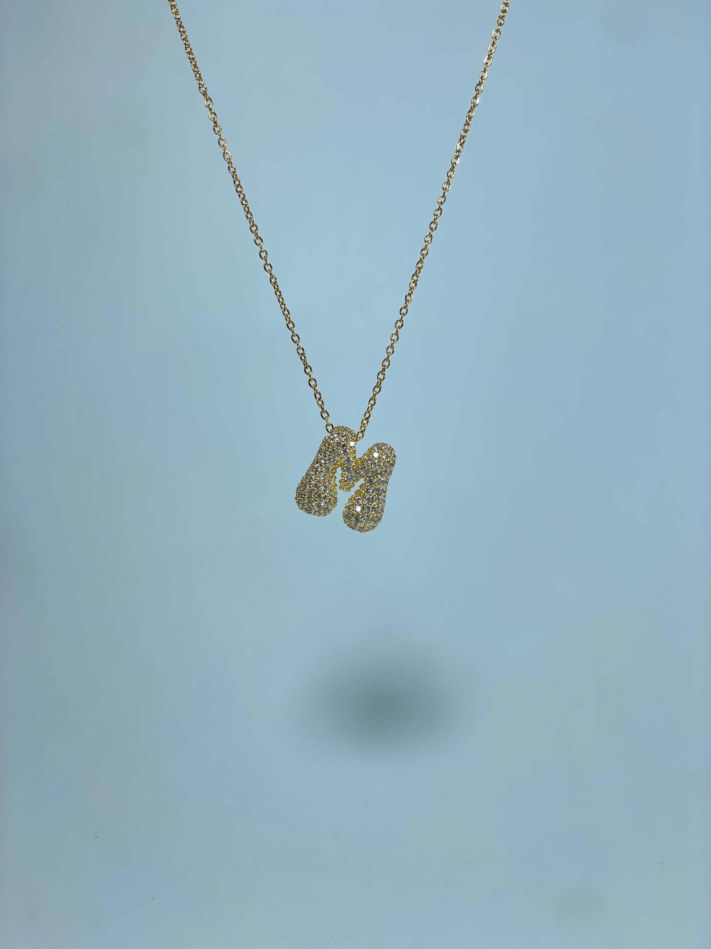 Gold Pave Initial Necklace