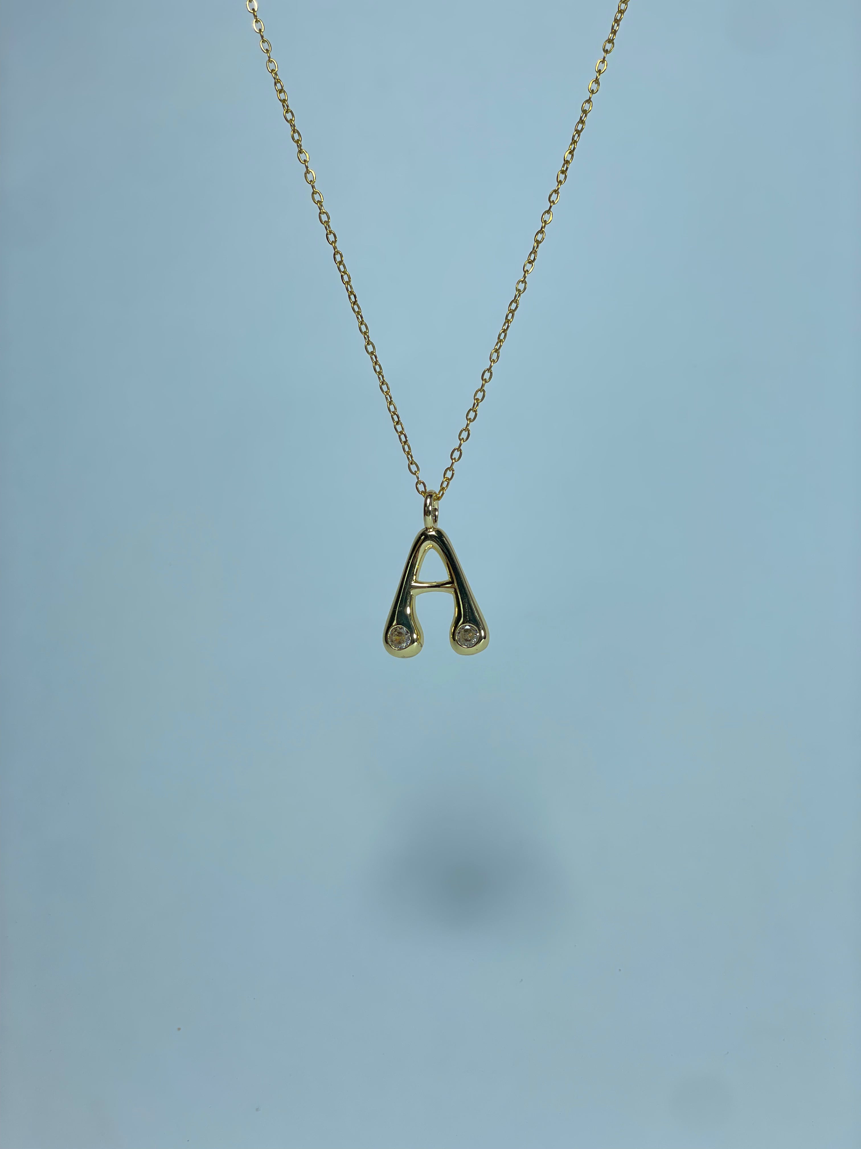 Gold Crystal Initial Necklace
