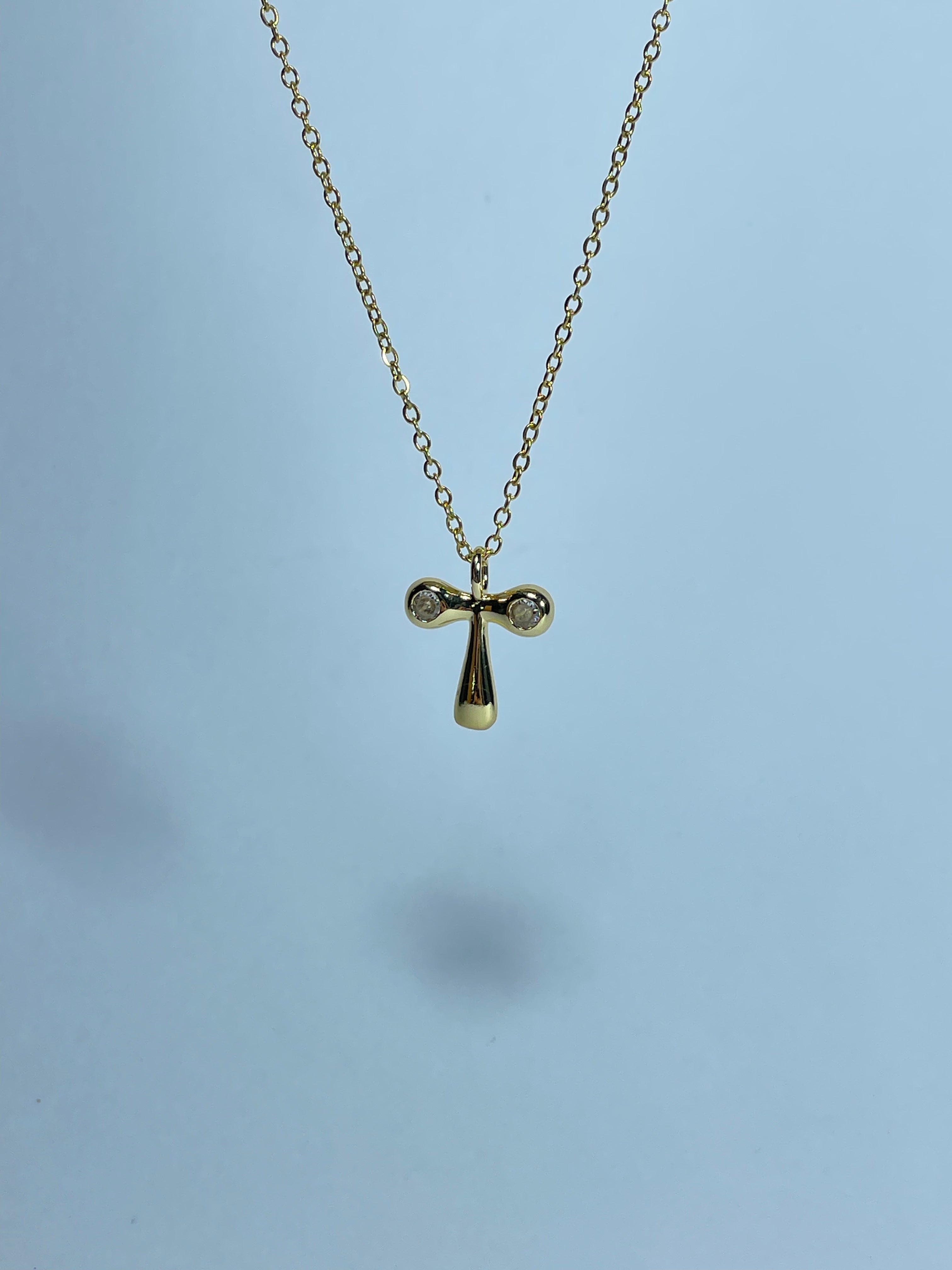 Gold Crystal Initial Necklace