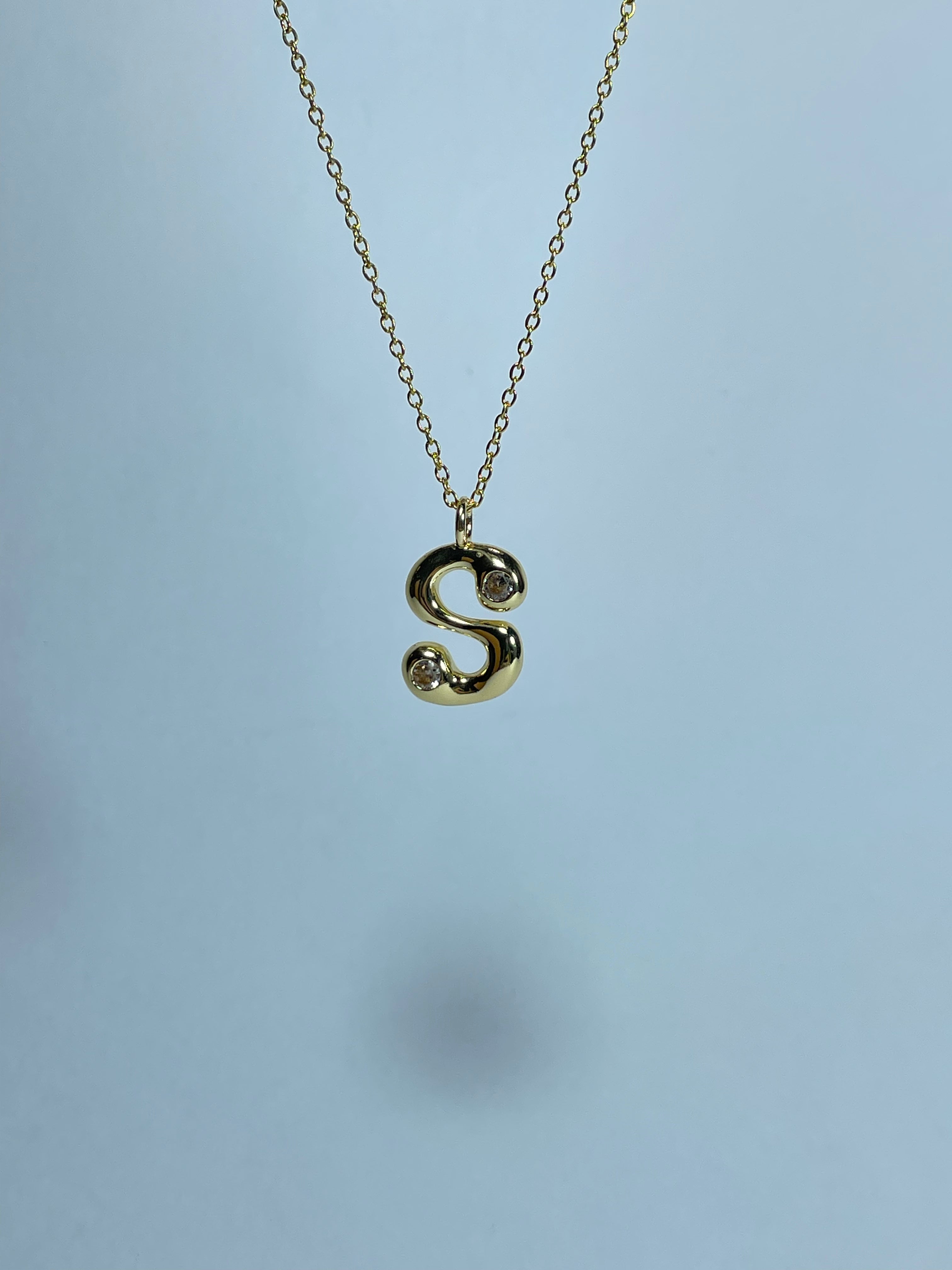 Gold Crystal Initial Necklace
