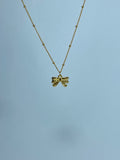 Petite Golden Bow Necklace