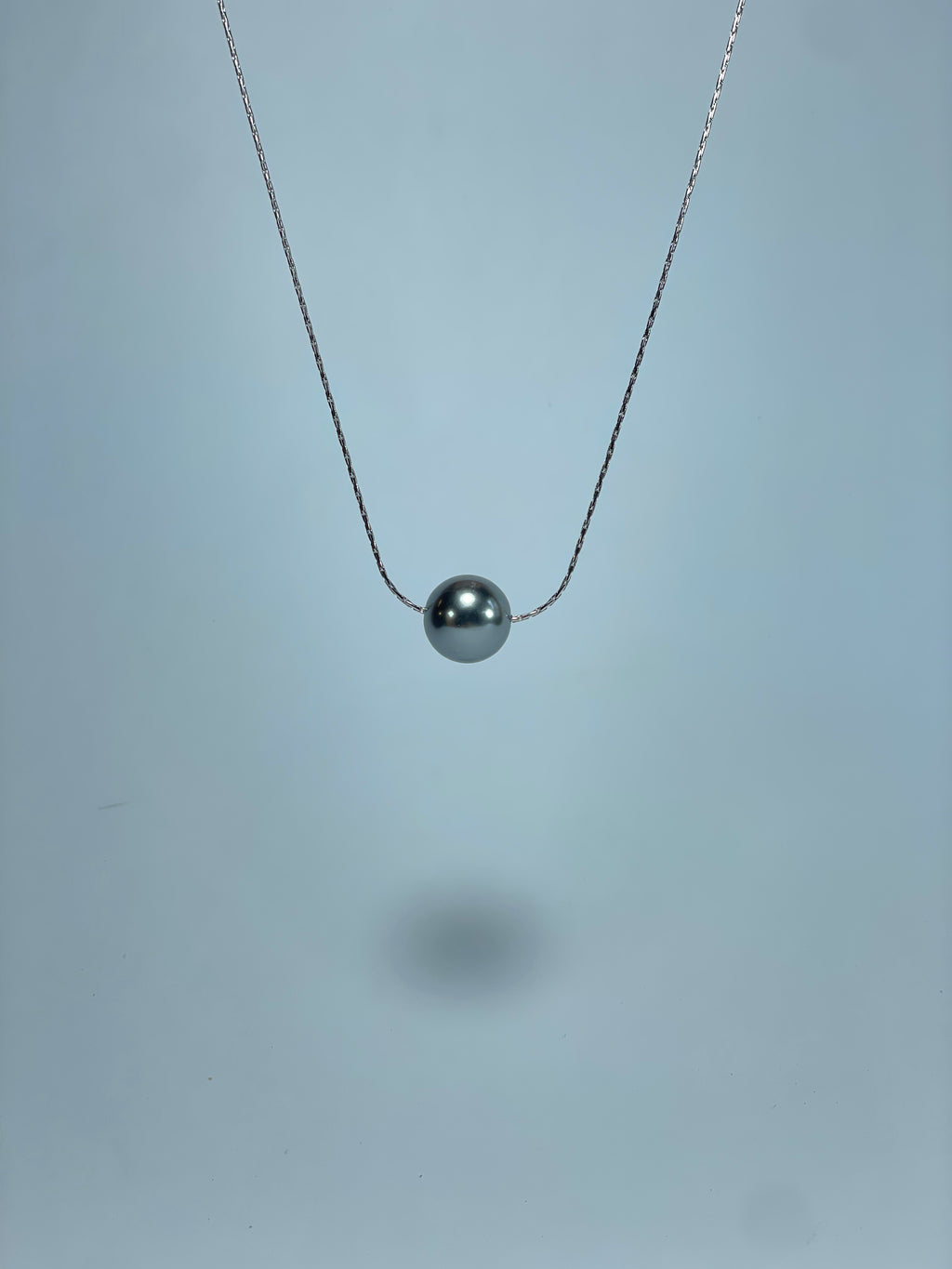 Midnight Pearl Solitaire Necklace