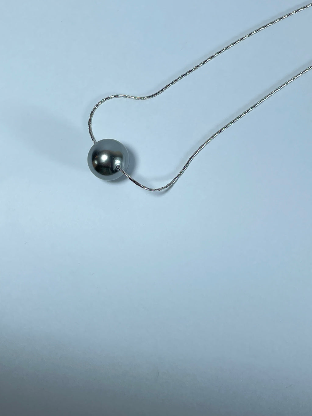 Midnight Pearl Solitaire Necklace