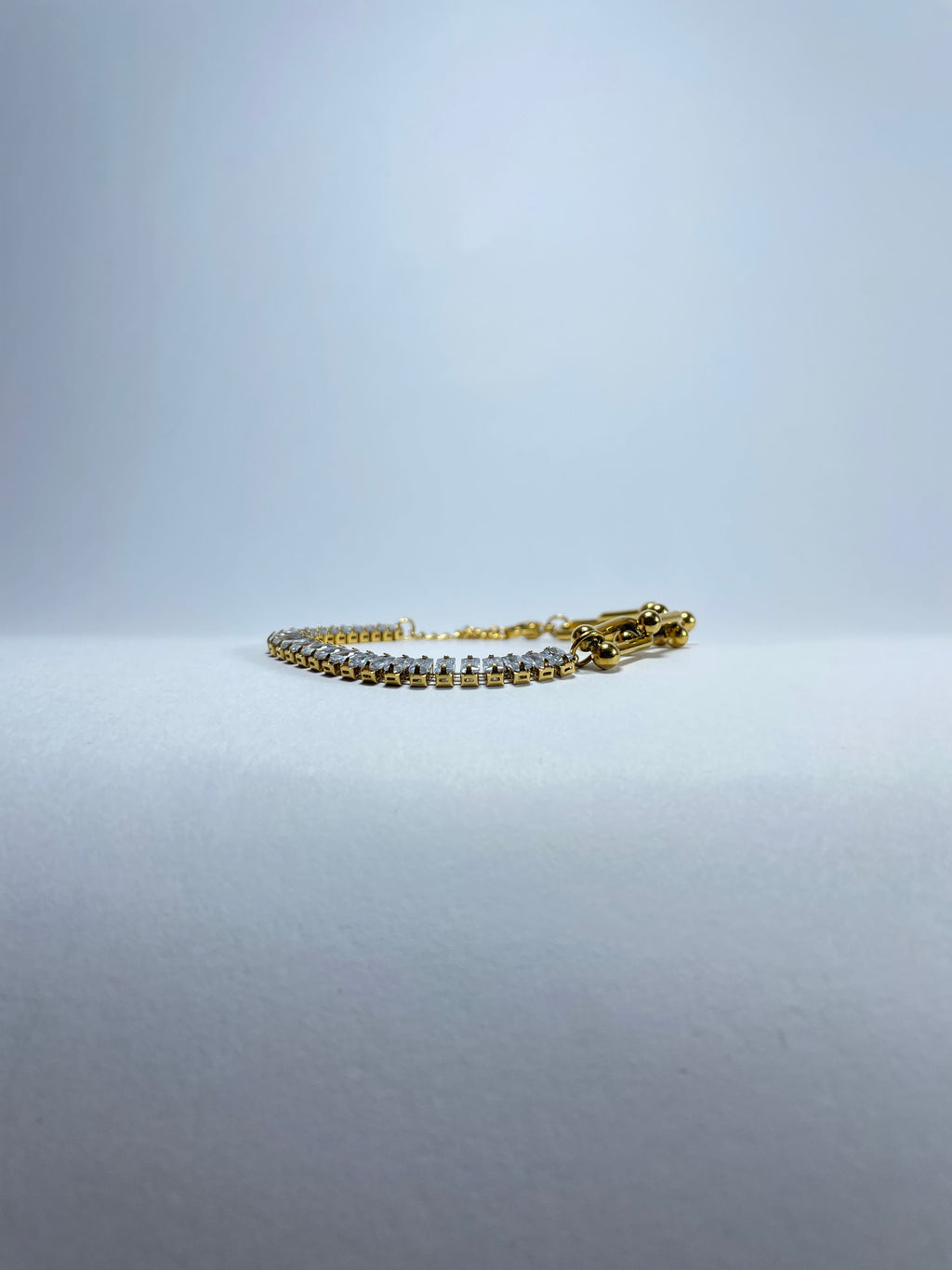 Gold Chain and Crystal Bracelet