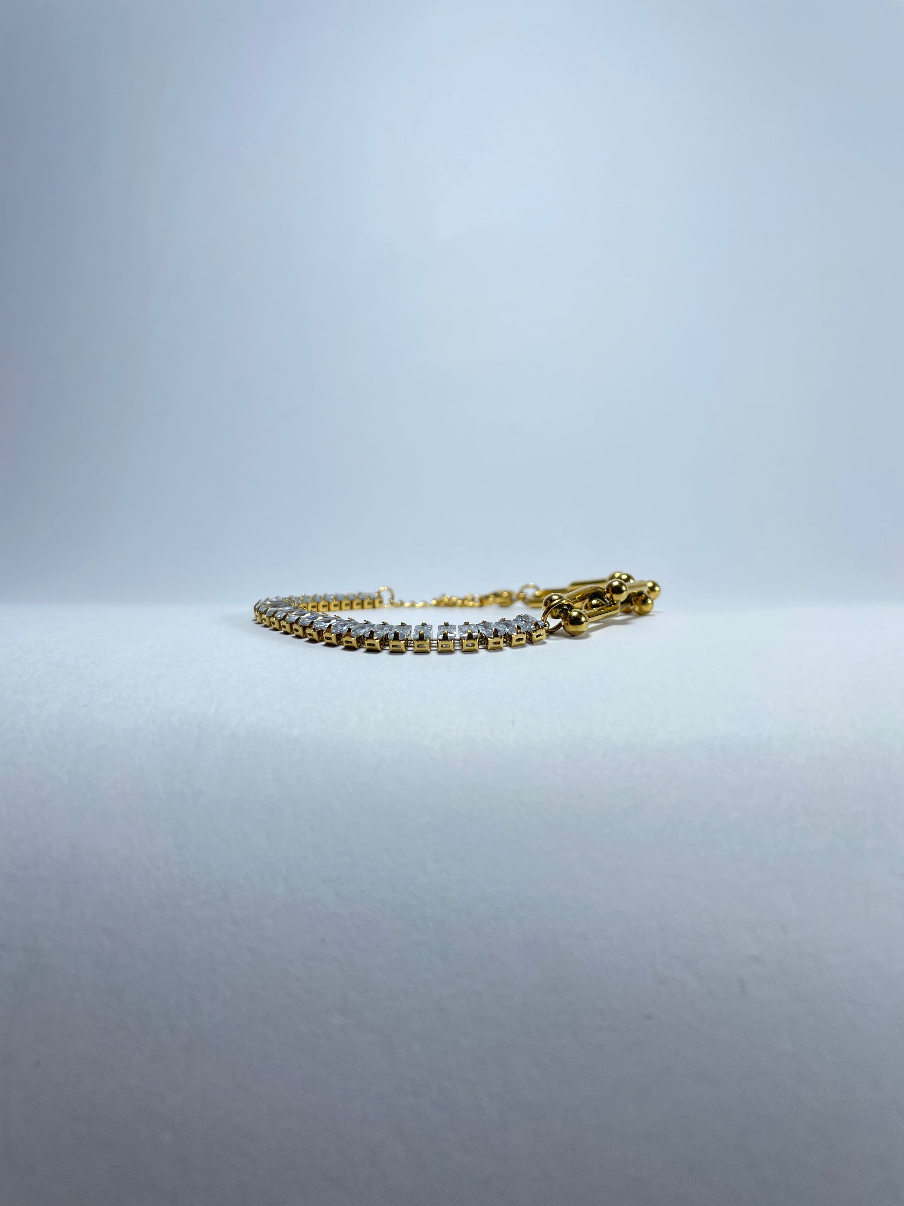 Gold Chain and Crystal Bracelet