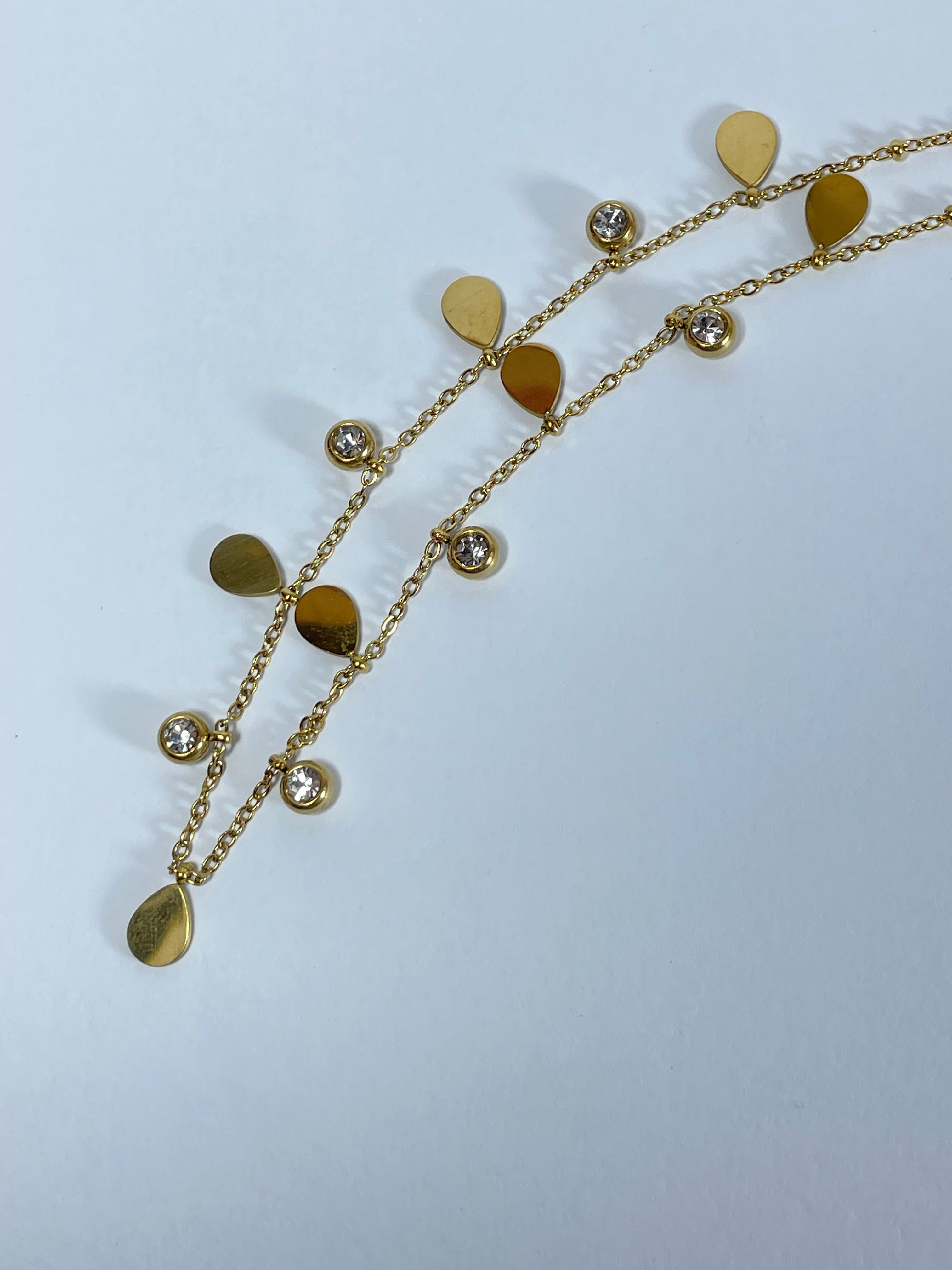 Glimmering Raindrop Charm Necklace