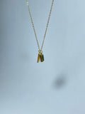 Emerald & Gold Minimalist Bar Necklace