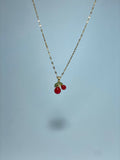 Sweet Cherry Gold Pendant Necklace