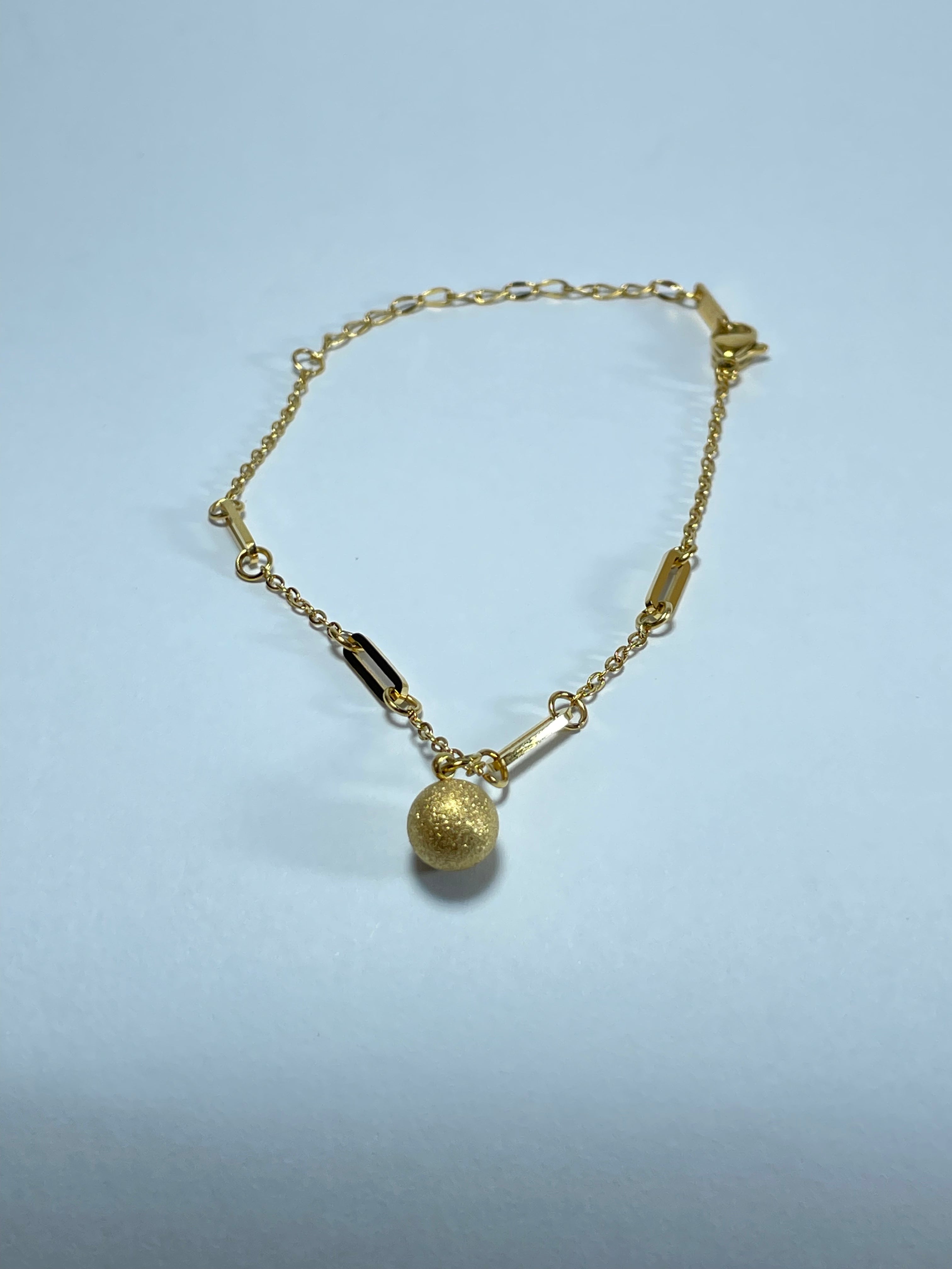Gold Stardust Bead Charm Anklet