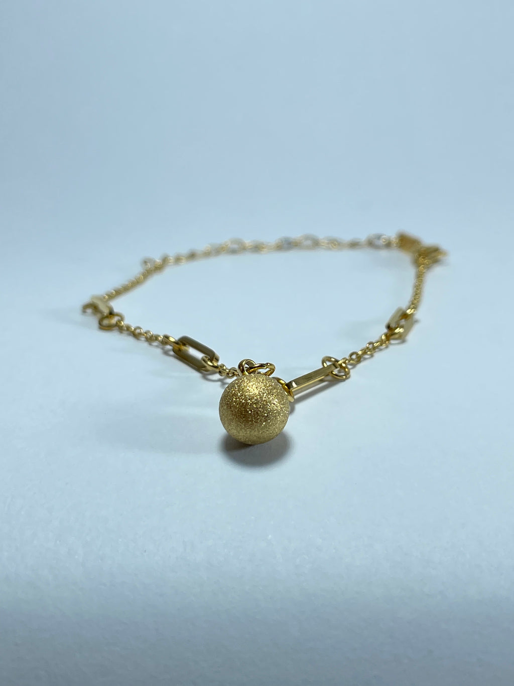 Gold Stardust Bead Charm Anklet