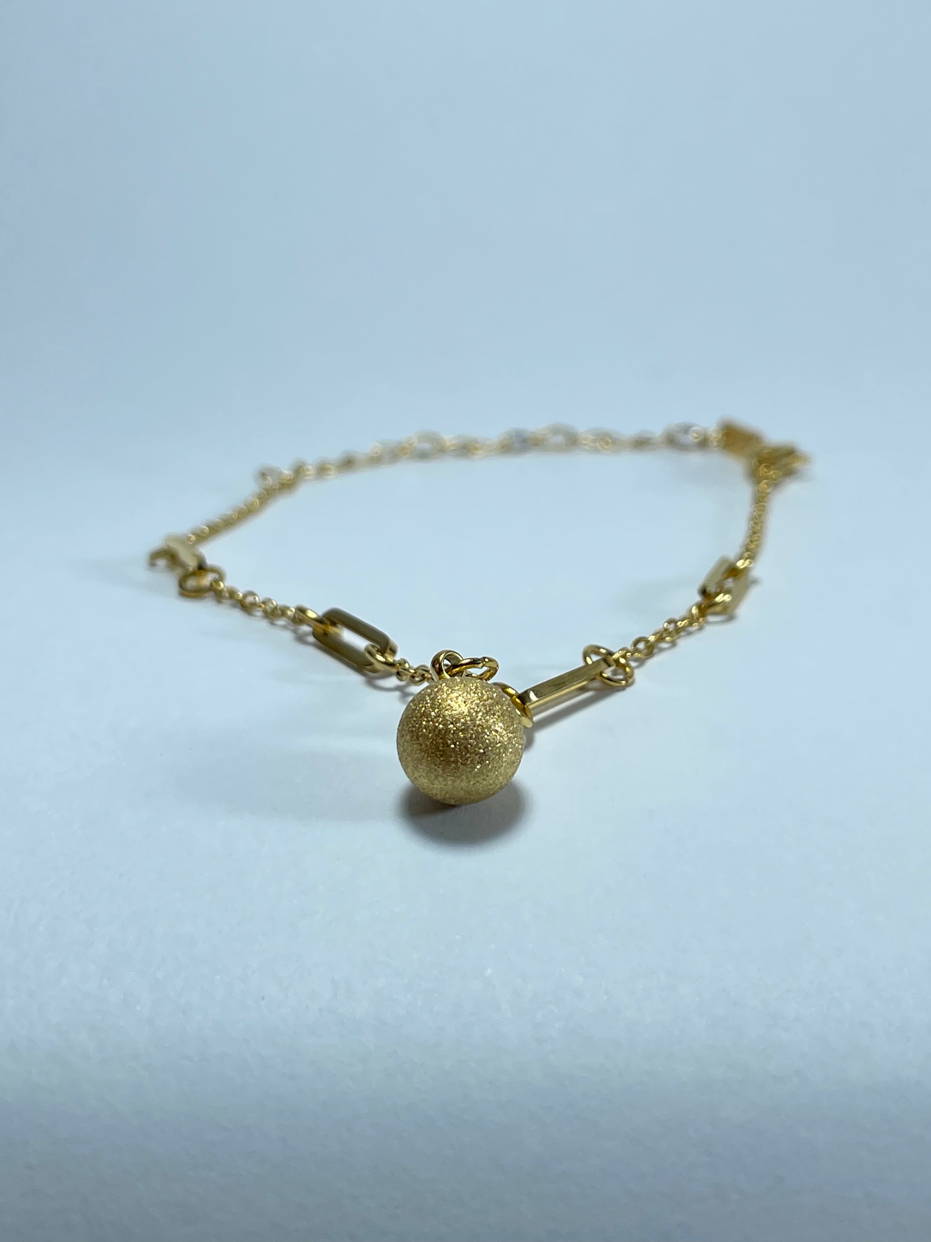 Gold Stardust Bead Charm Anklet
