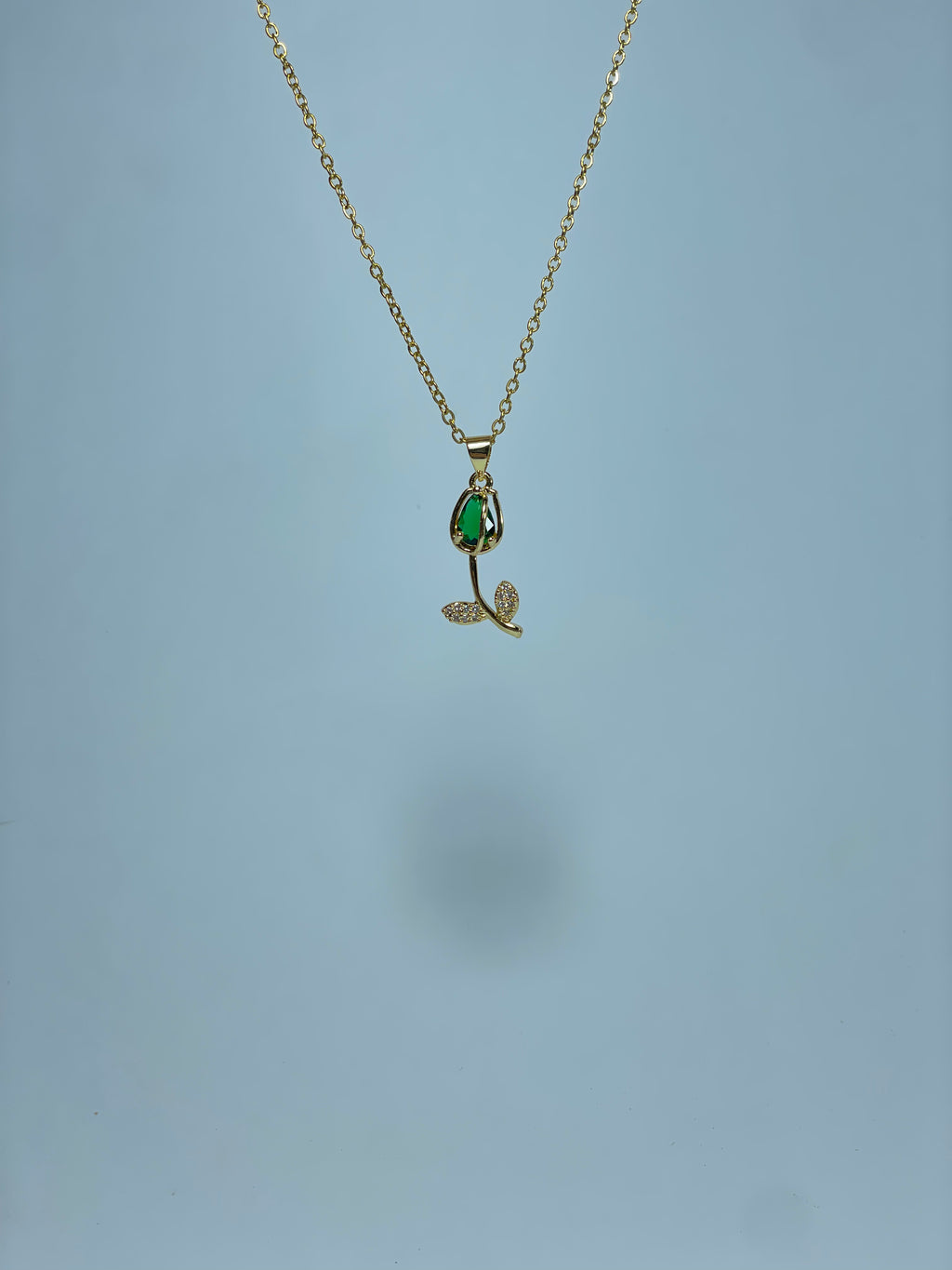 Diamond-Kissed Tulip Necklace