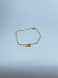 Gold Paperclip Anklet with Charms