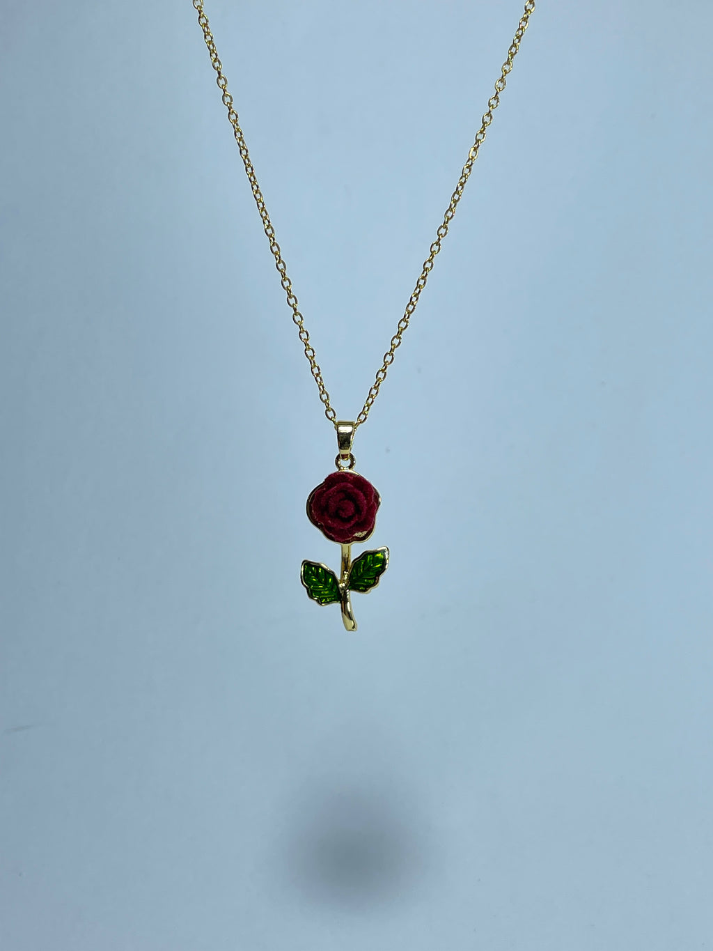 Velvet Rose Pendant Necklace
