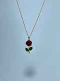 Velvet Rose Pendant Necklace