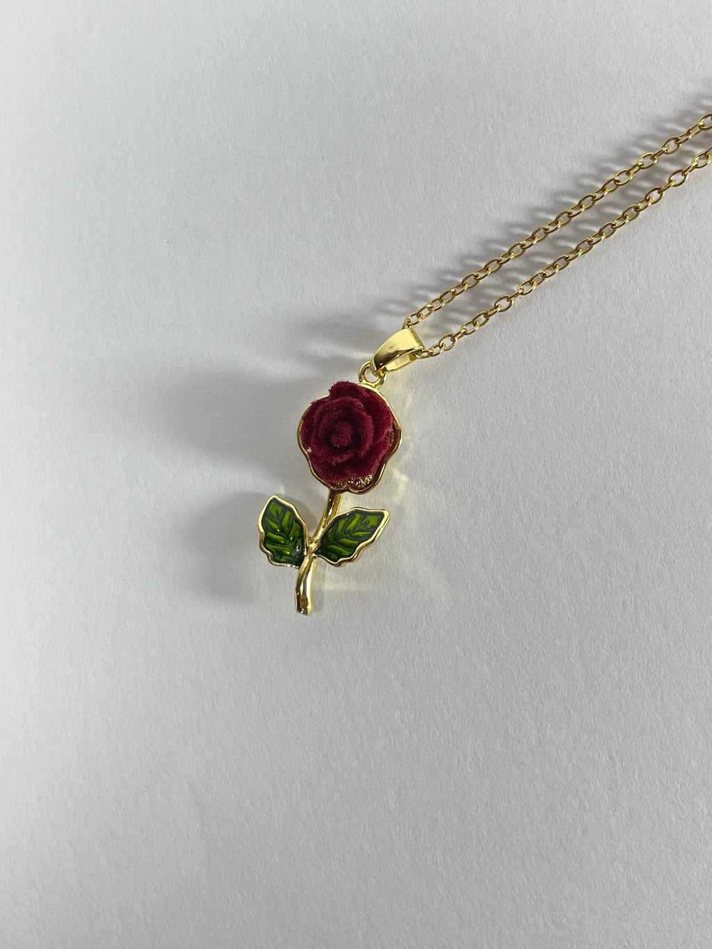 Velvet Rose Pendant Necklace