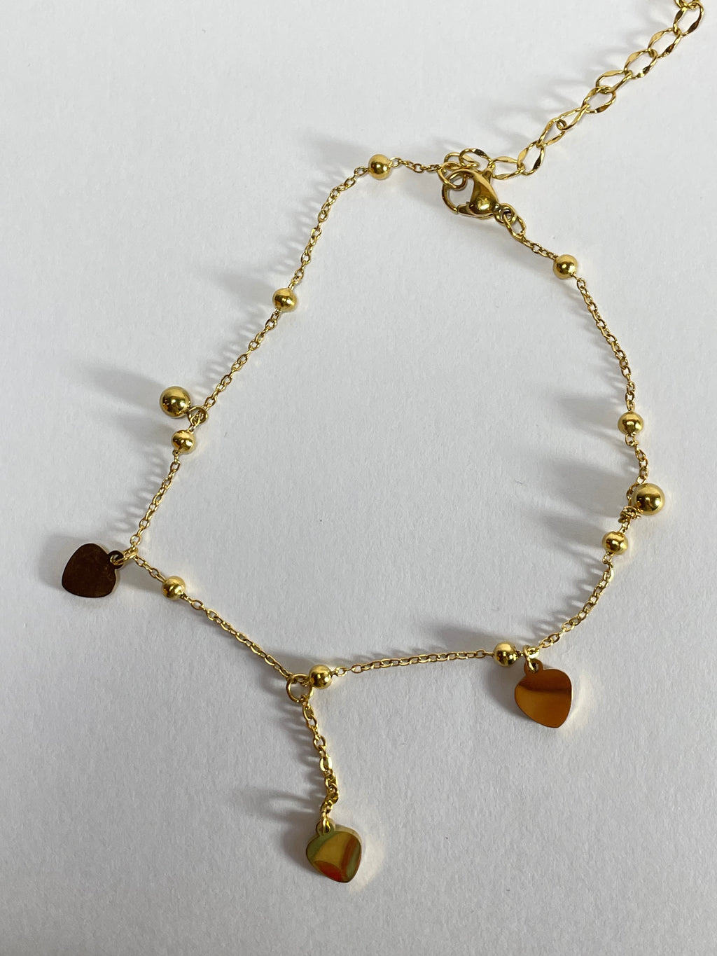 Multi-Heart Charm Gold Anklet