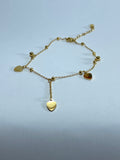 Multi-Heart Charm Gold Anklet