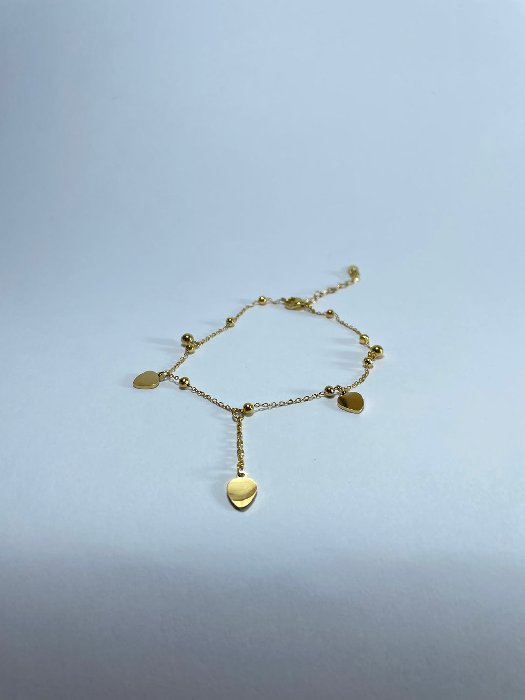 Multi-Heart Charm Gold Anklet