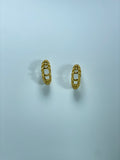 Gold Ribbed Hoop Earrings