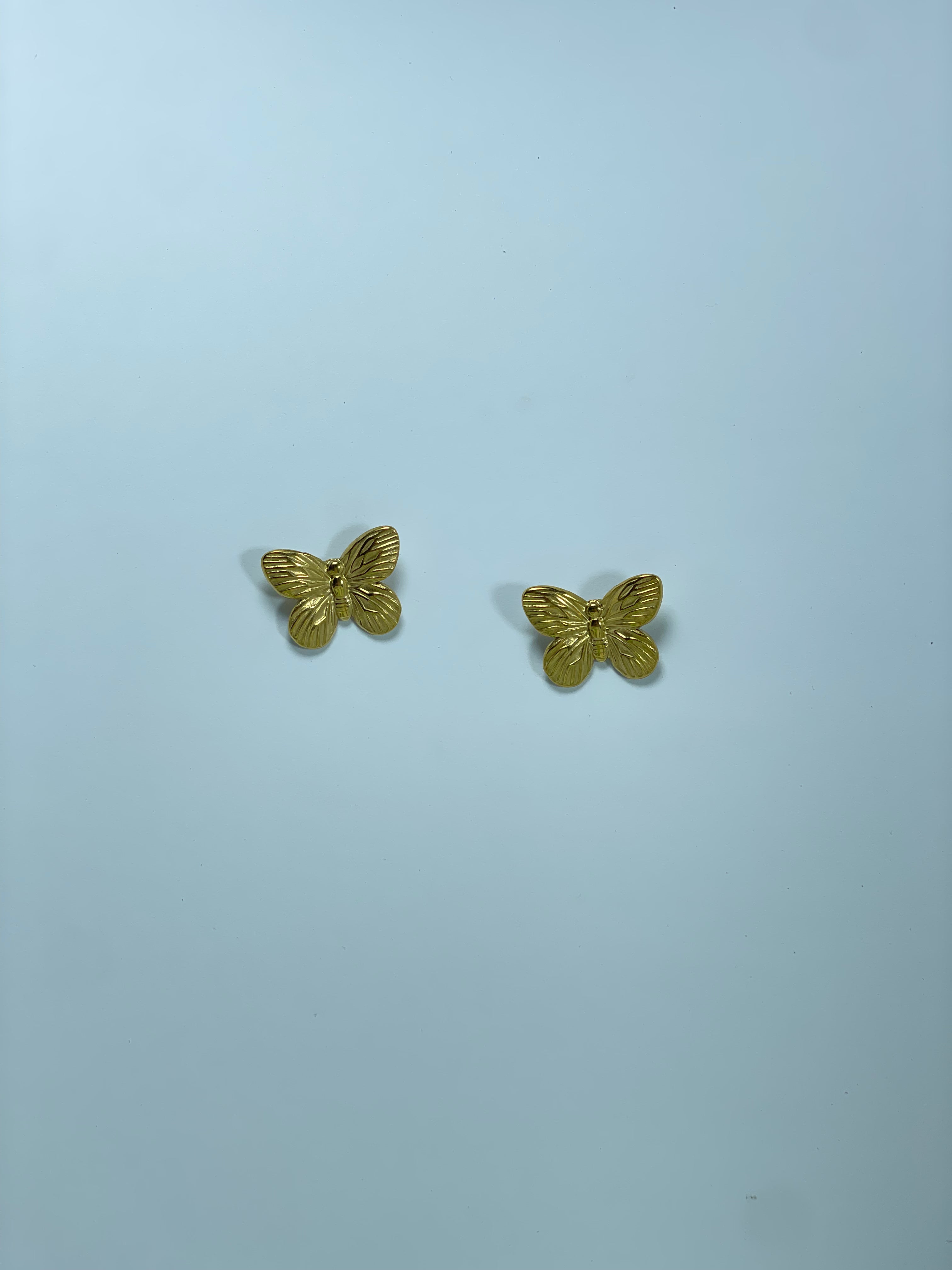 Gold Butterfly Stud Earrings