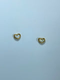 Gold Pearly Heart Studs