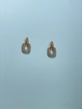 Gold Pave Door Knocker Earrings