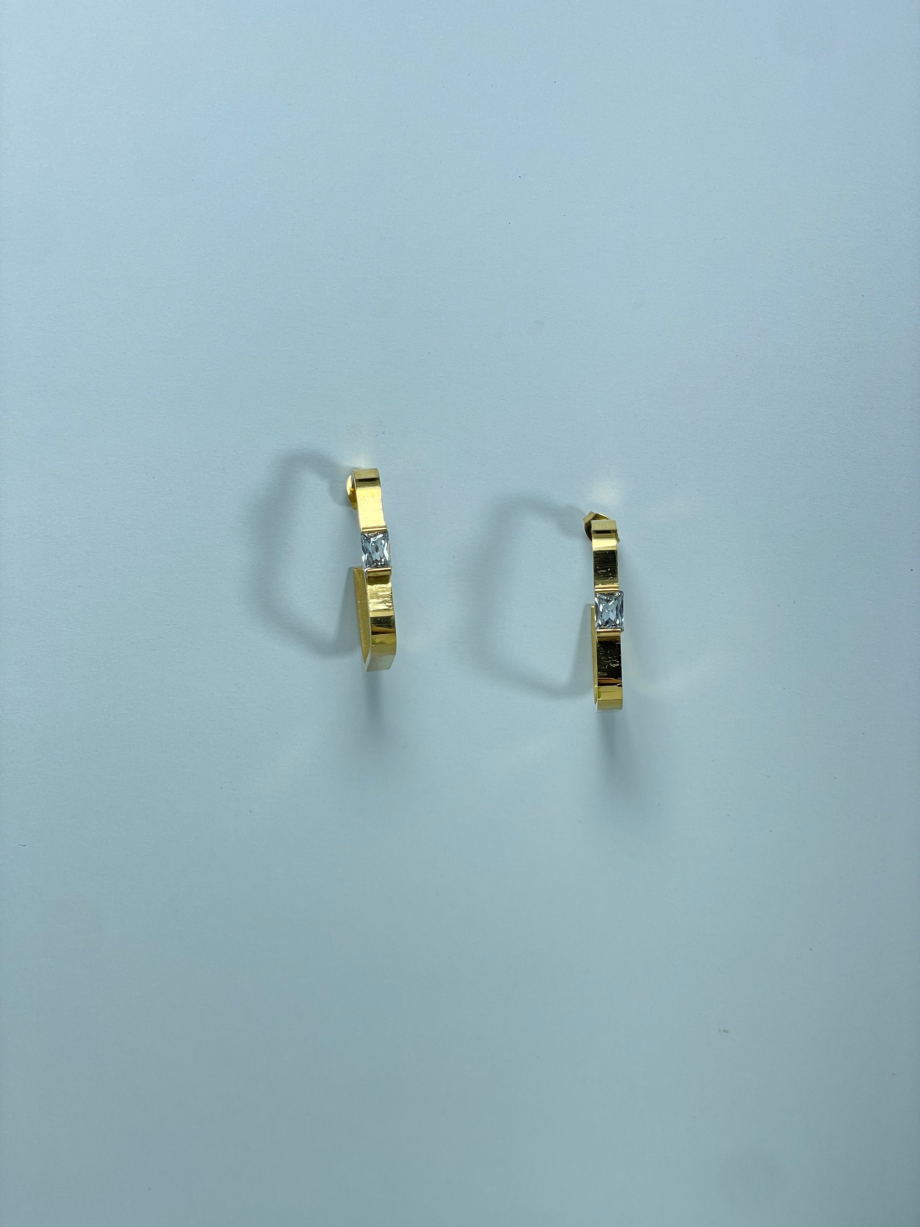 Gold Crystal Inset Hoops