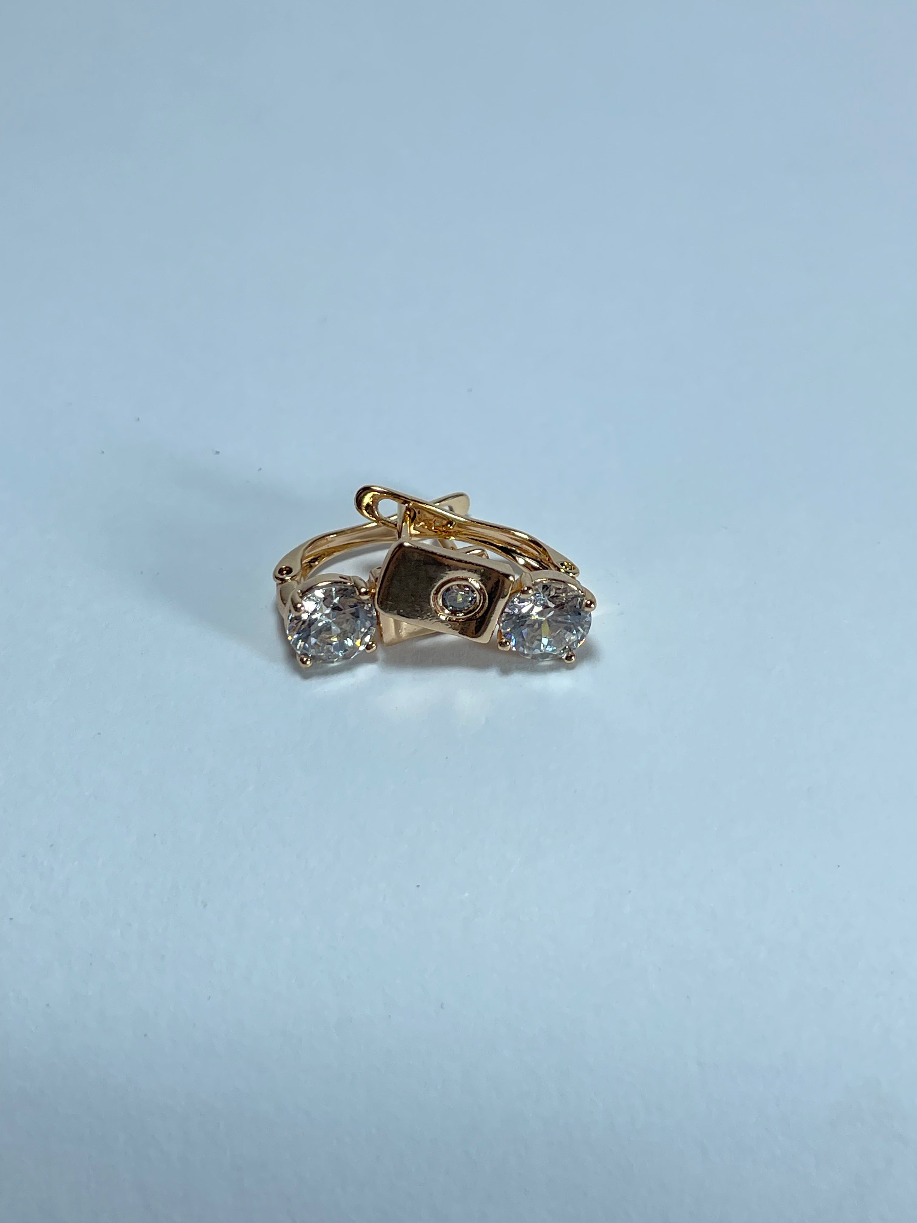 Gold Clear Crystal Studs