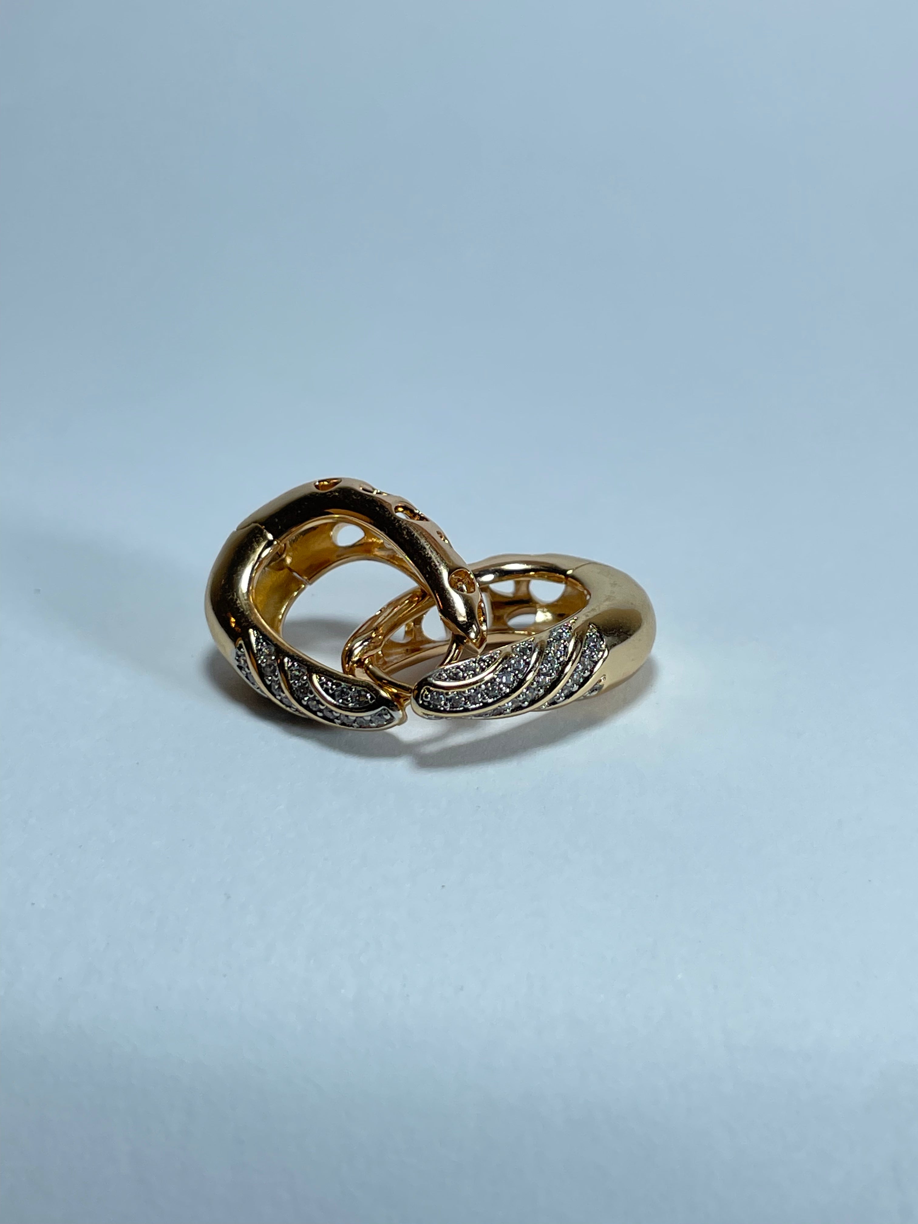 Gold Criss-Cross Crystal Huggies