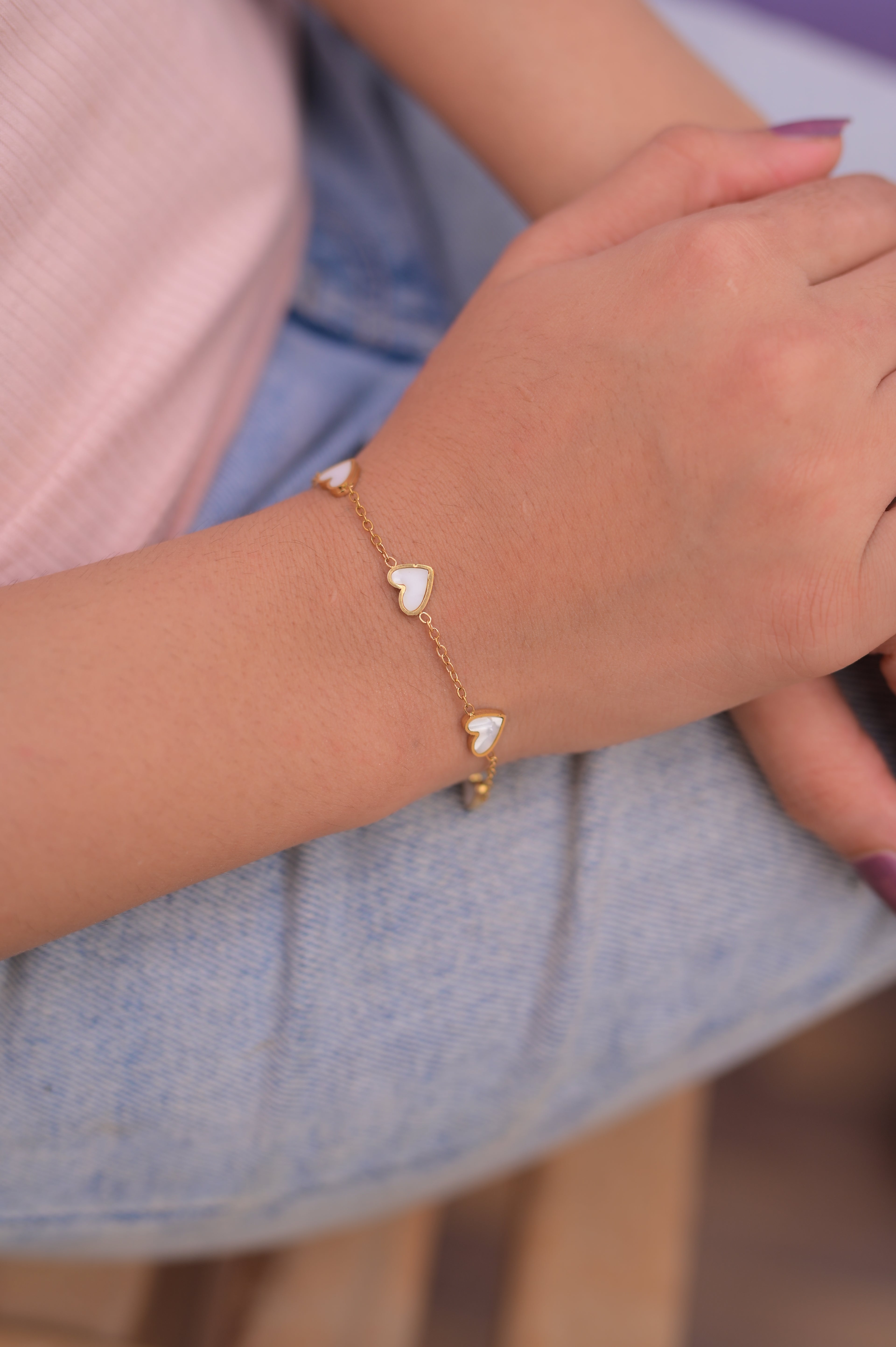 Gold Heart Charm Chain